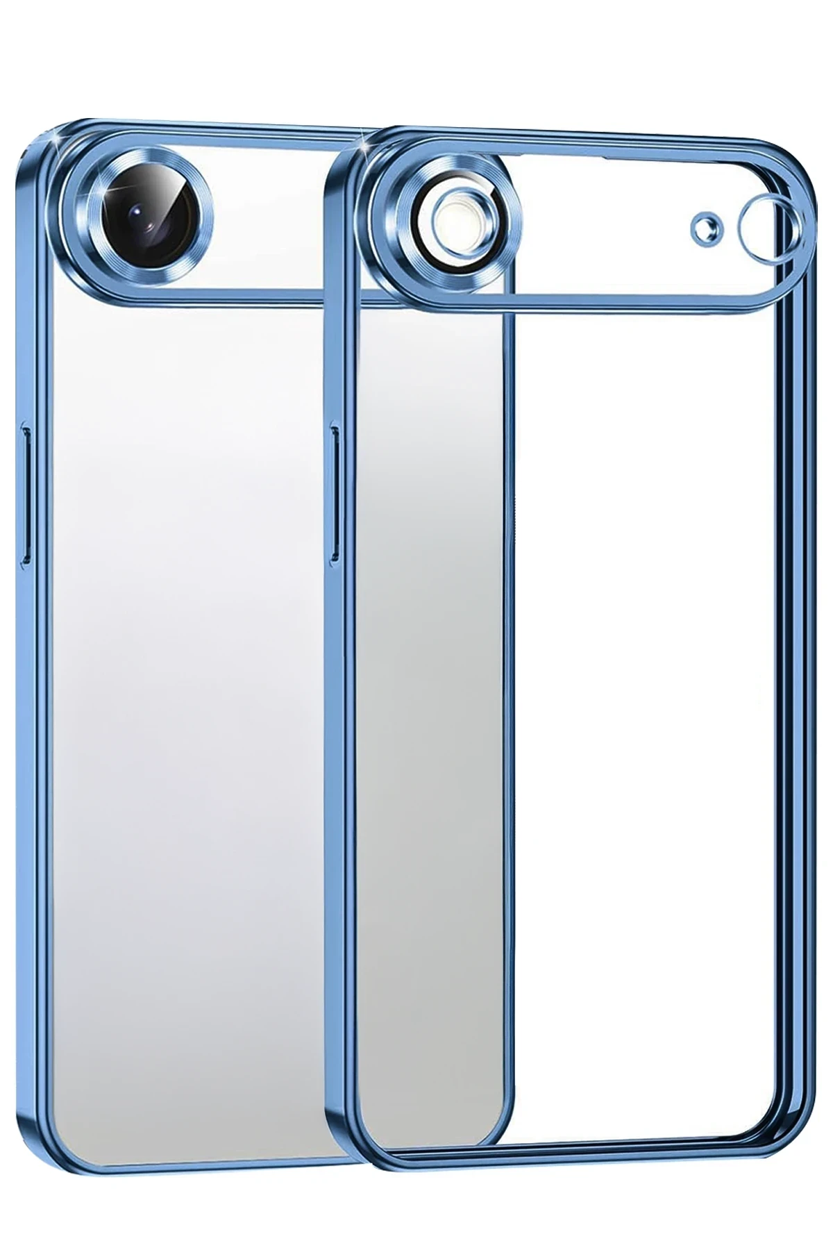 Newface Apple iPhone 17 Air Razer Lensli Silikon - Açık Mavi