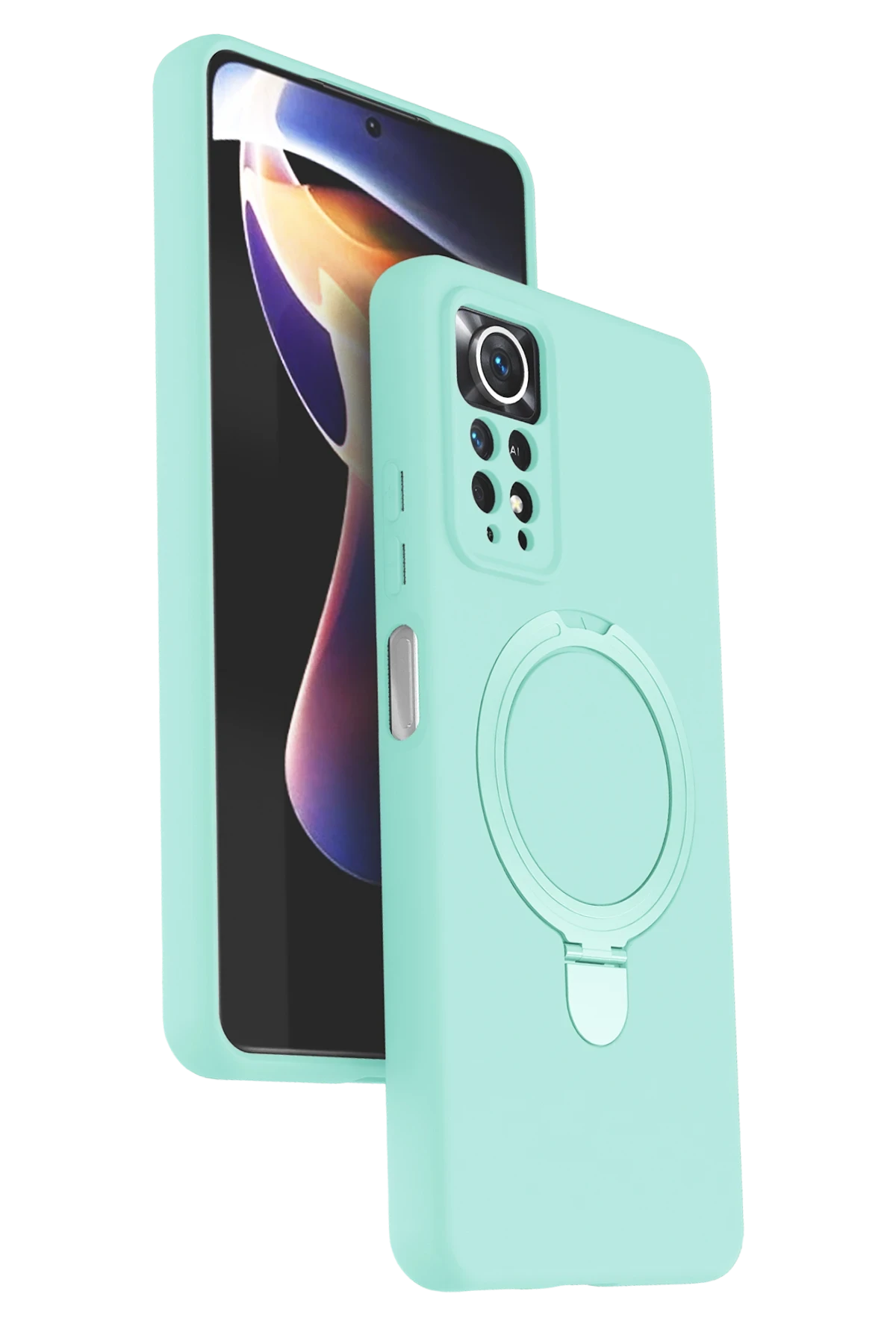 Newface Xiaomi Redmi Note 12 Pro 4G Regal Magsafe Standlı Kapak - Su Yeşili