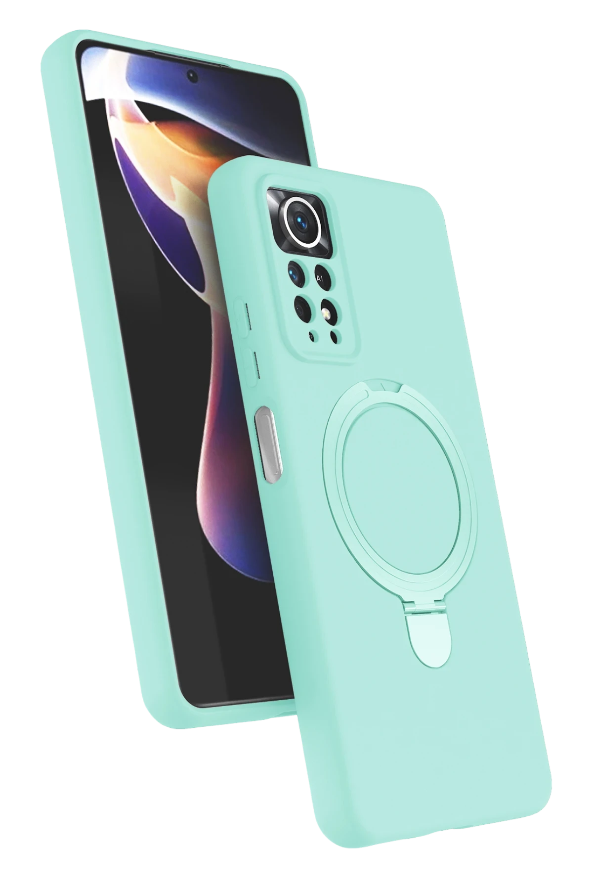 Newface Xiaomi Redmi Note 12 Pro 4G Regal Magsafe Standlı Kapak - Su Yeşili