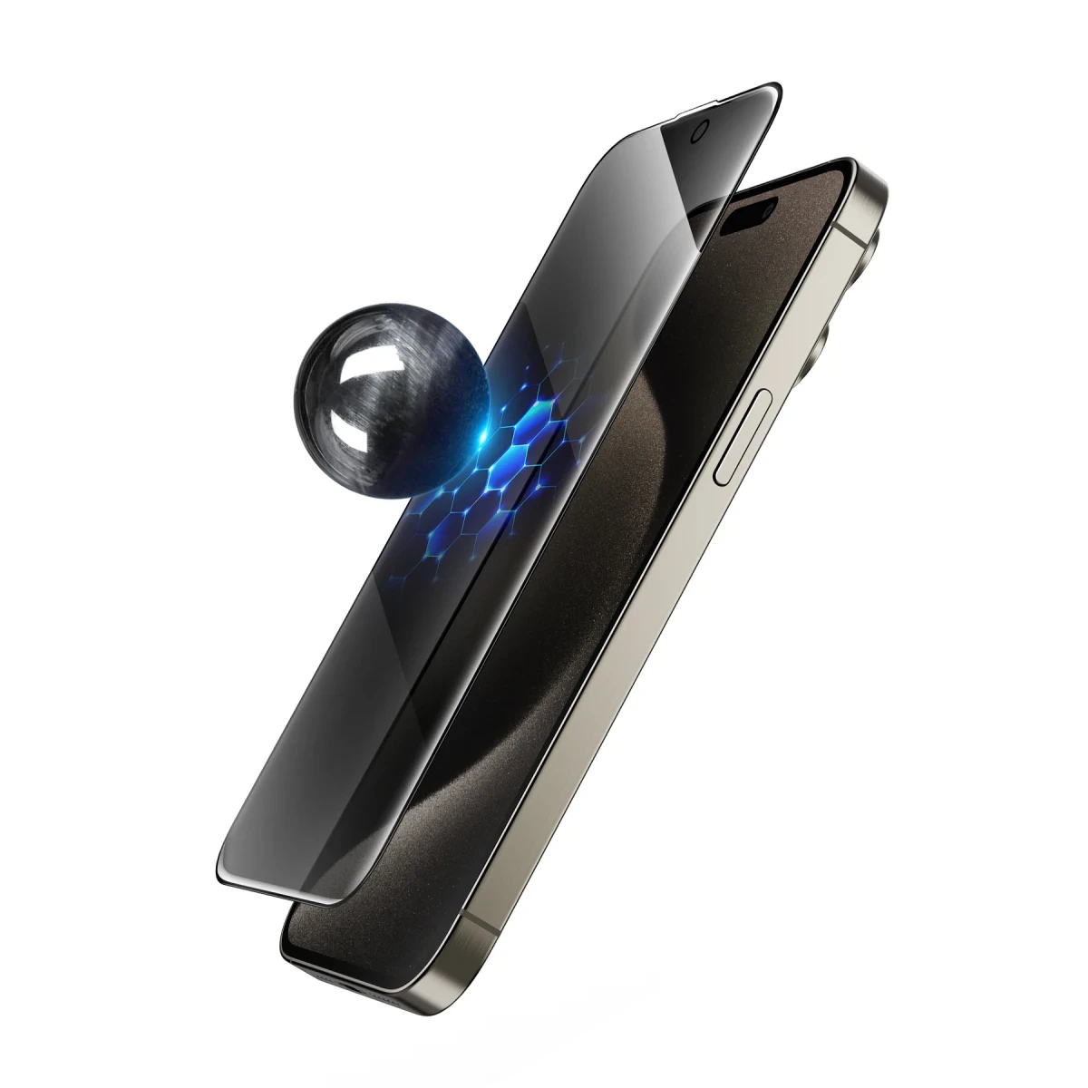 Keephone Apple iPhone 17 Air UltraCurve Privacy 3D Cam Ekran Koruyucu - Siyah