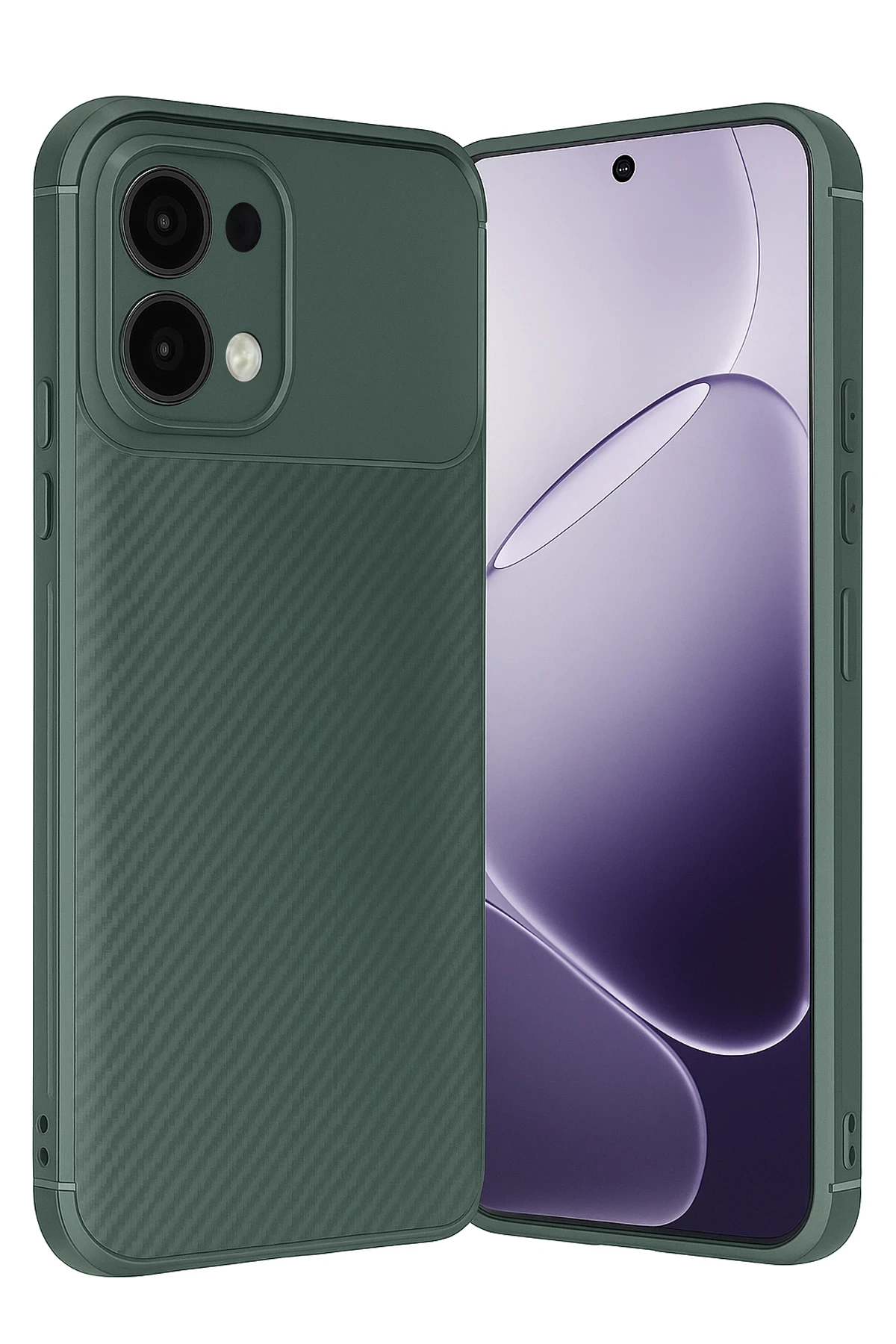 Newface Oppo A6 Pro 4G Auto Focus Karbon Kapak - Koyu Yeşil
