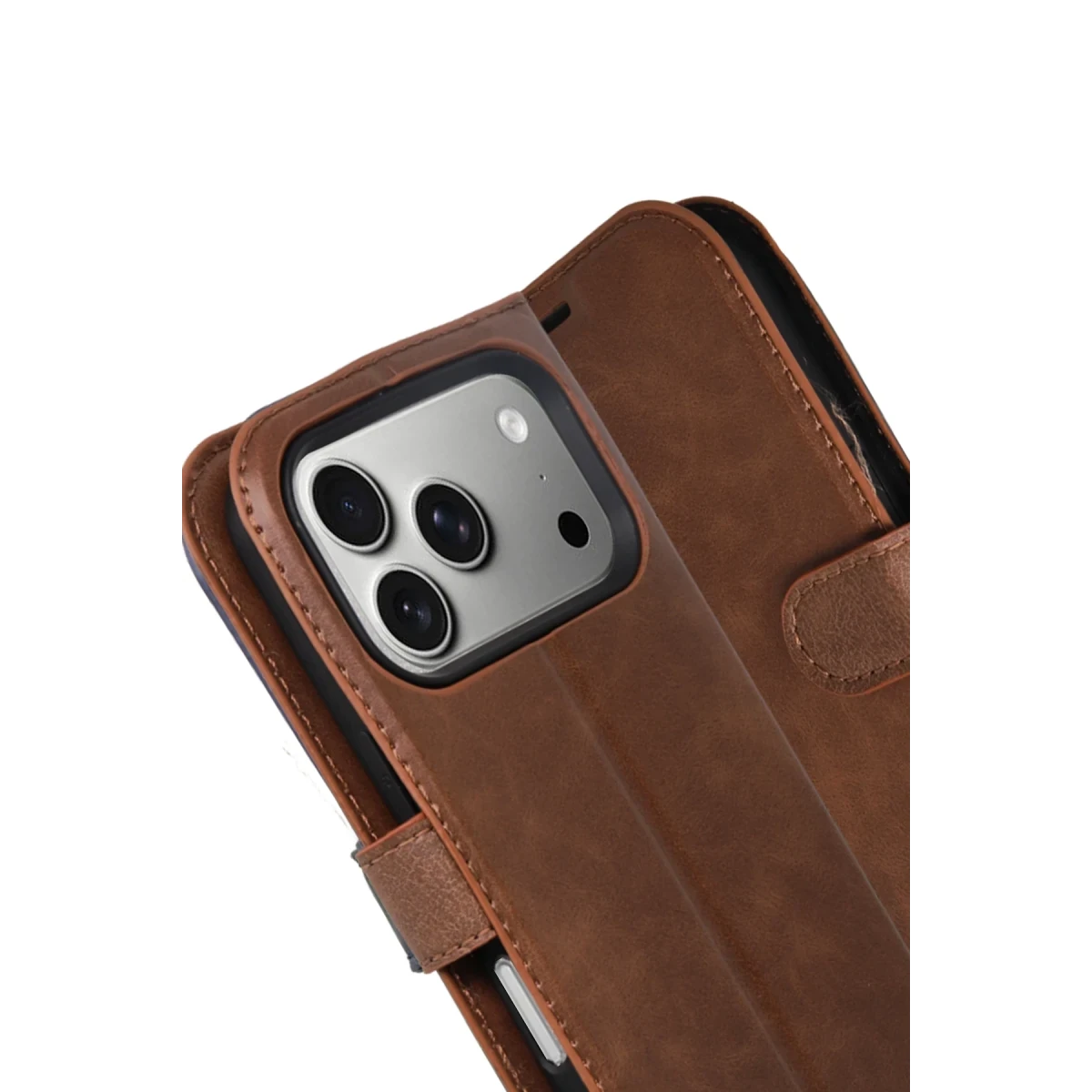 Newface Apple iPhone 17 Pro Max Trend S Plus Kapaklı Kılıf - Taba