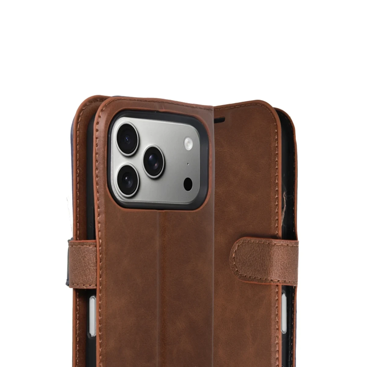 Newface Apple iPhone 17 Pro Max Trend S Plus Kapaklı Kılıf - Taba