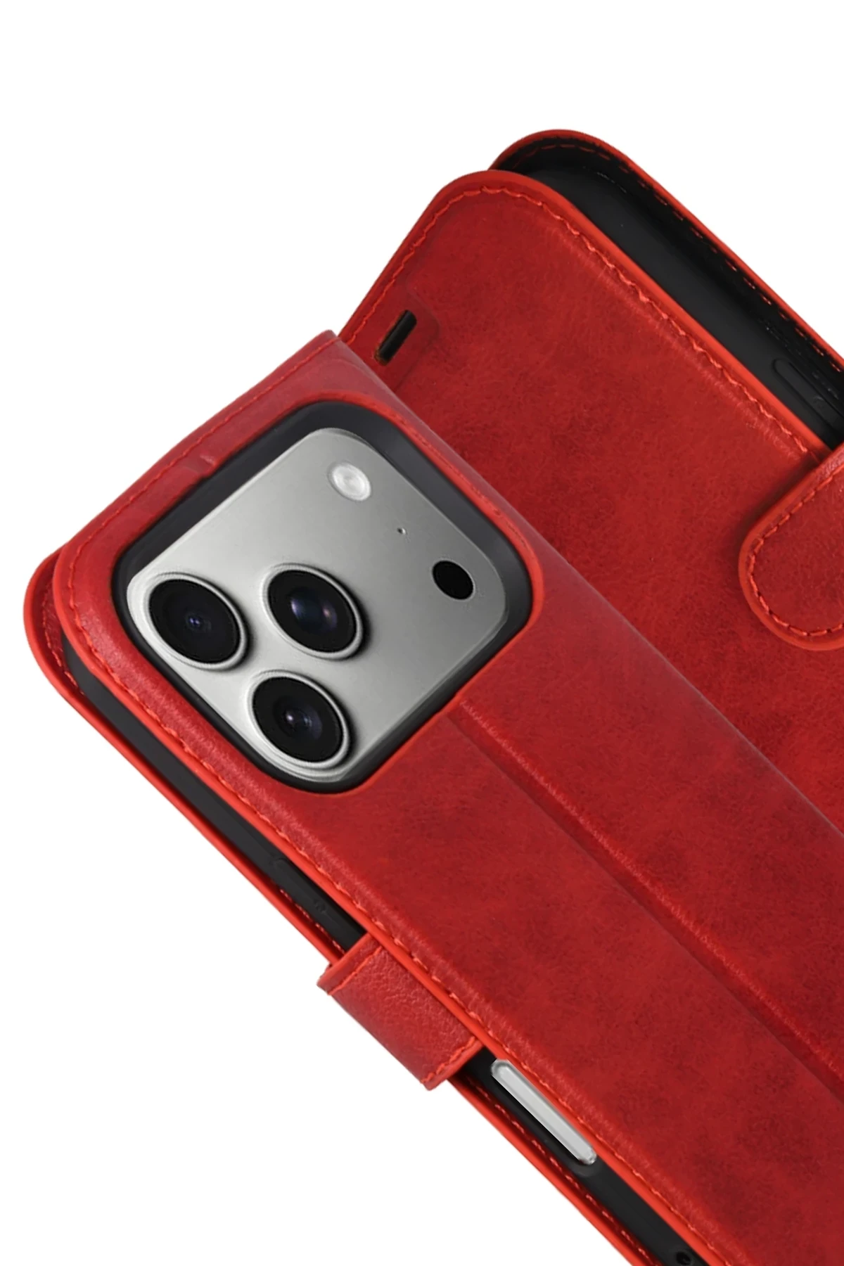Newface Apple iPhone 17 Pro Max Trend S Plus Kapaklı Kılıf - Kırmızı