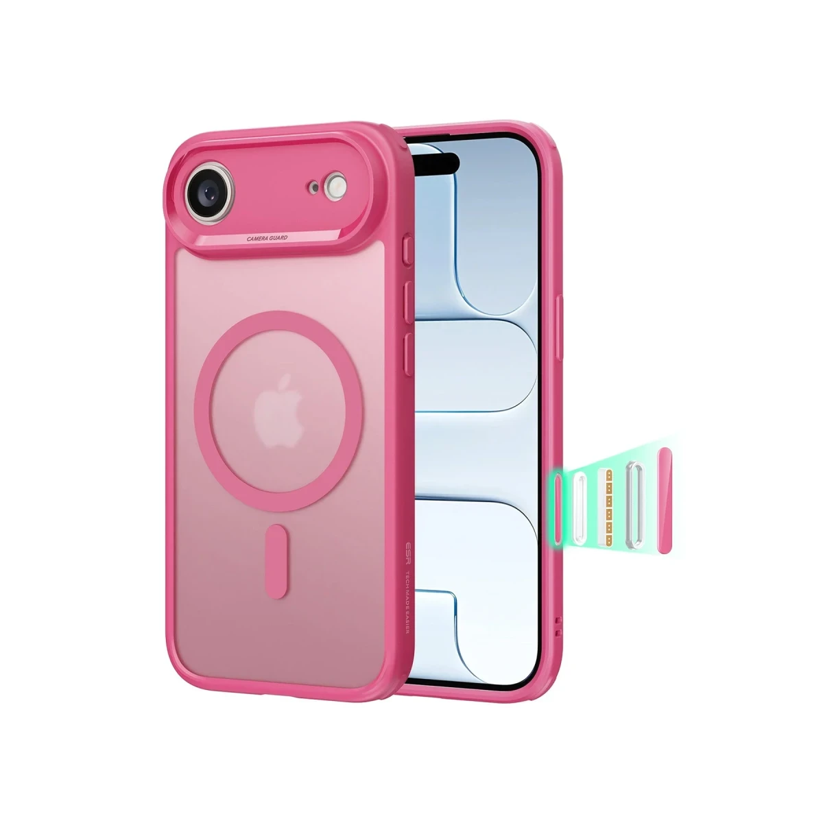 ESR Apple iPhone 17 Air Classic Hybrid Magsafe Kapak - Pembe