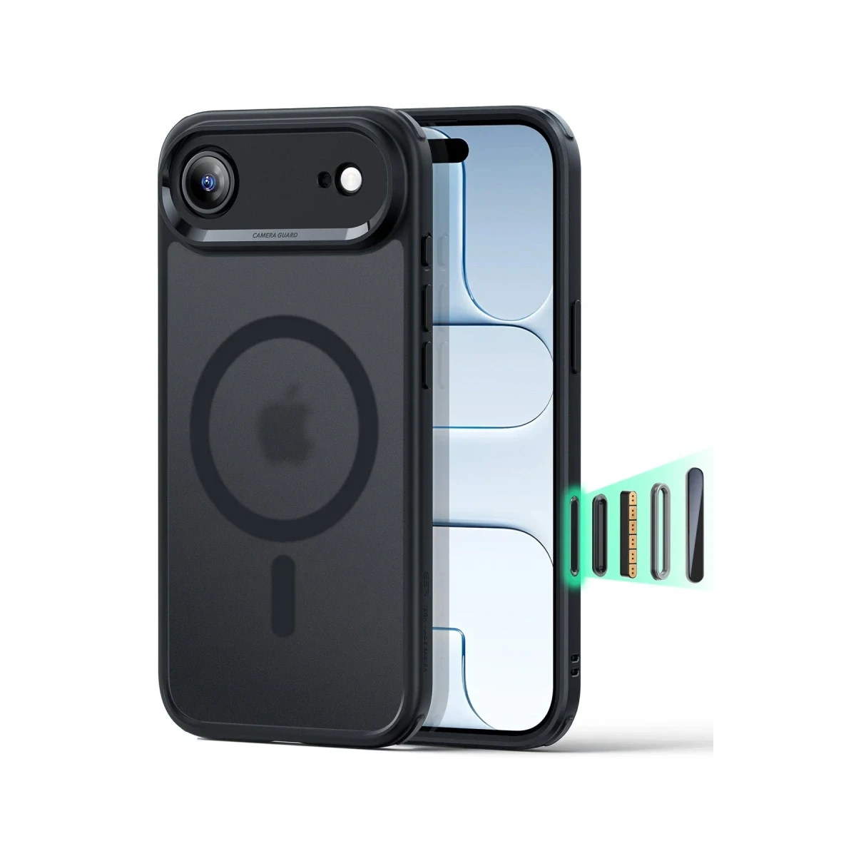 ESR Apple iPhone 17 Air Classic Hybrid Magsafe Kapak - Buzlu Siyah