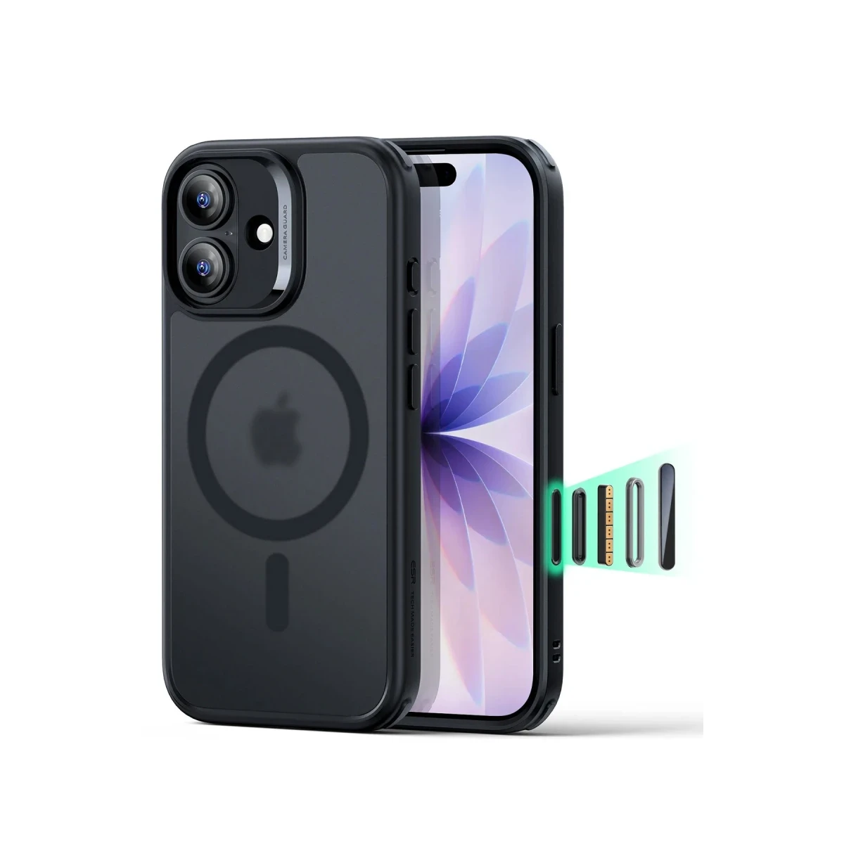 ESR Apple iPhone 17 Classic Hybrid Magsafe Kapak - Buzlu Siyah