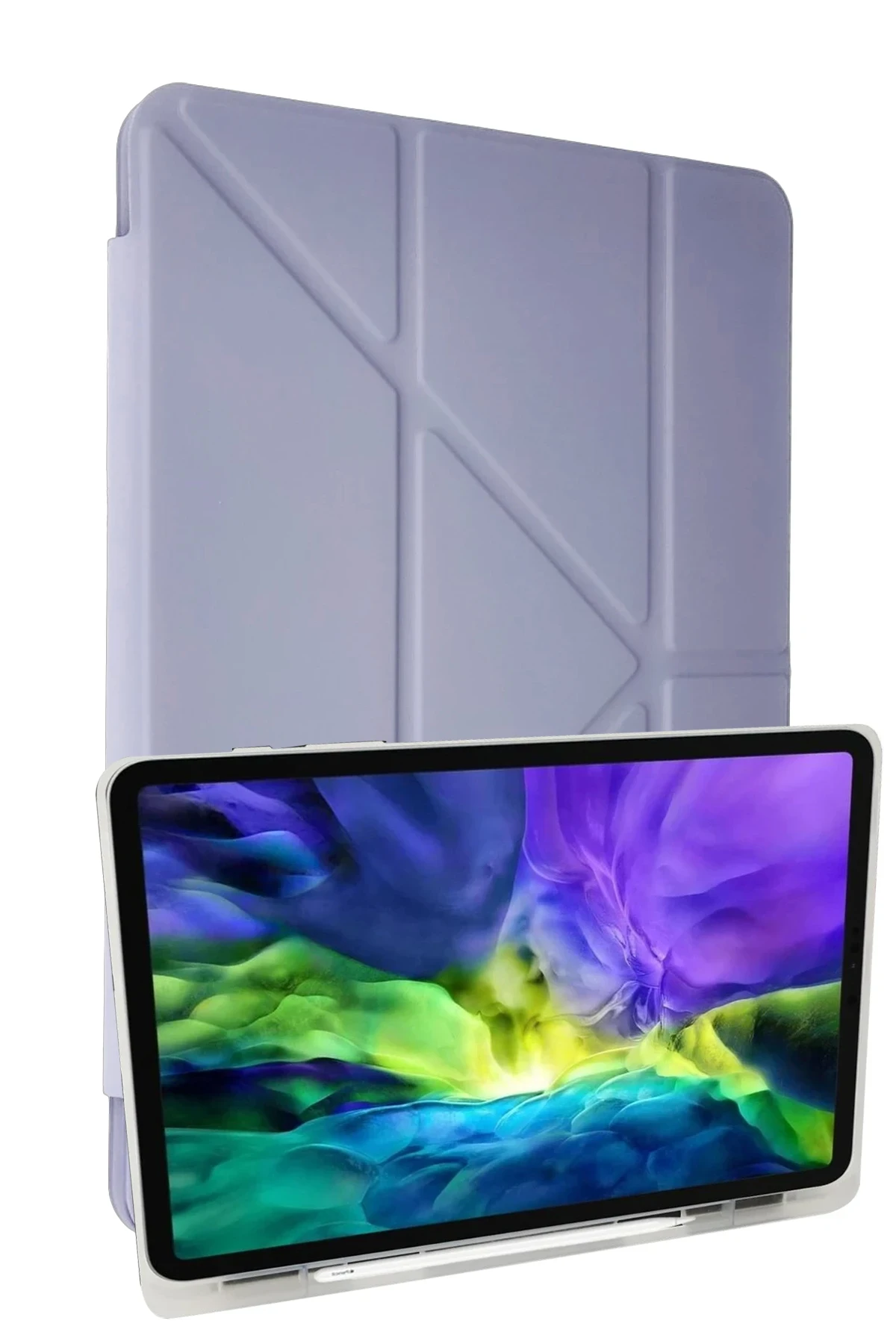 Newface iPad 10.2 (8.nesil) Kılıf Kalemlikli Mars Tablet Kılıfı - Lila