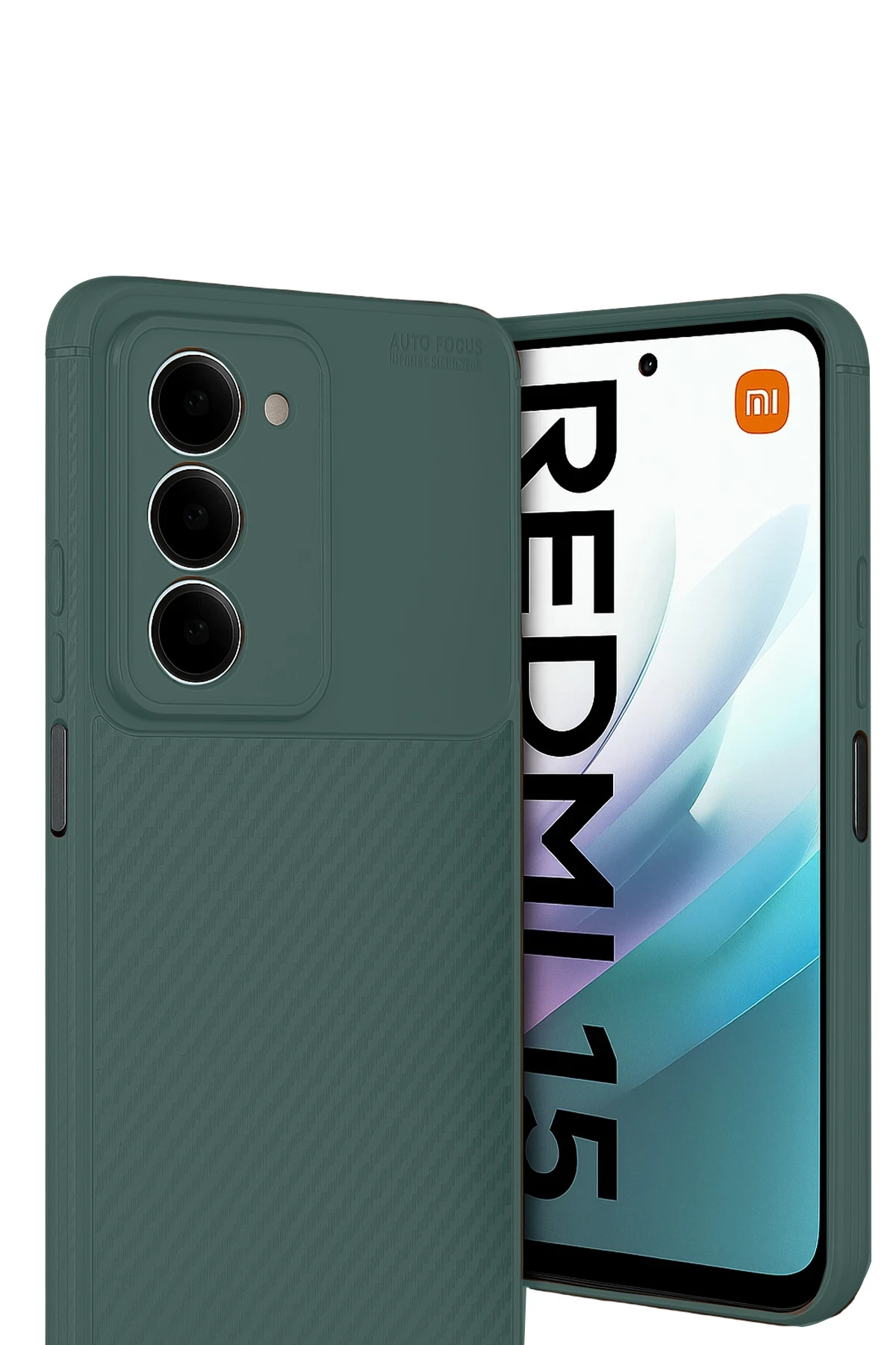 Newface Xiaomi Redmi 15 4G Auto Focus Karbon Kapak - Koyu Yeşil