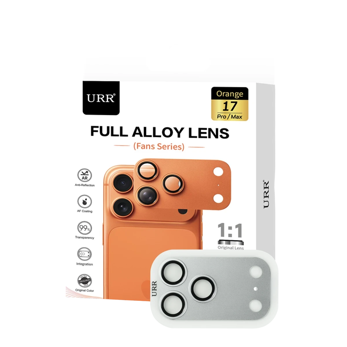 URR Apple iPhone 17 Pro Max Fans Series Full Alloy Kamera Lens Koruyucu - Gümüş