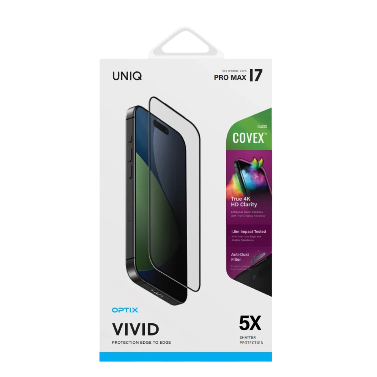Uniq Apple iPhone 17 Air Optix Covex Vivid Cam Ekran Koruyucu - Siyah