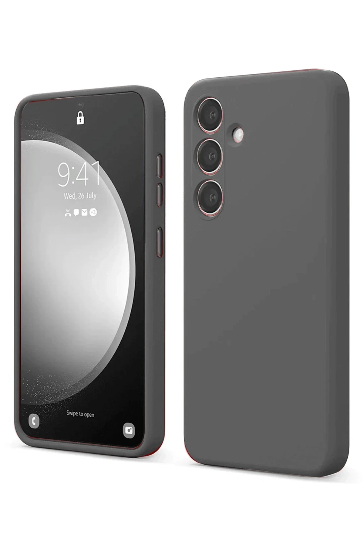 Newface Samsung Galaxy S24 FE Kılıf First Silikon - Gri