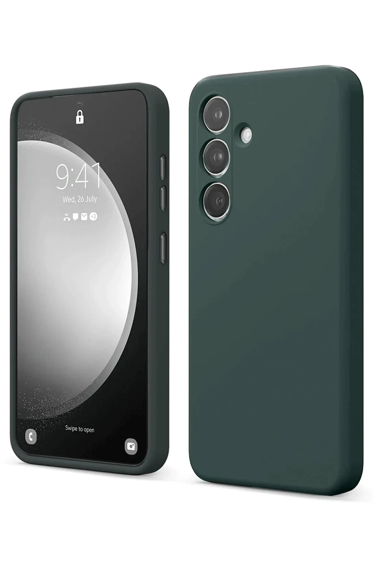 Newface Samsung Galaxy S24 FE Kılıf First Silikon - Koyu Yeşil