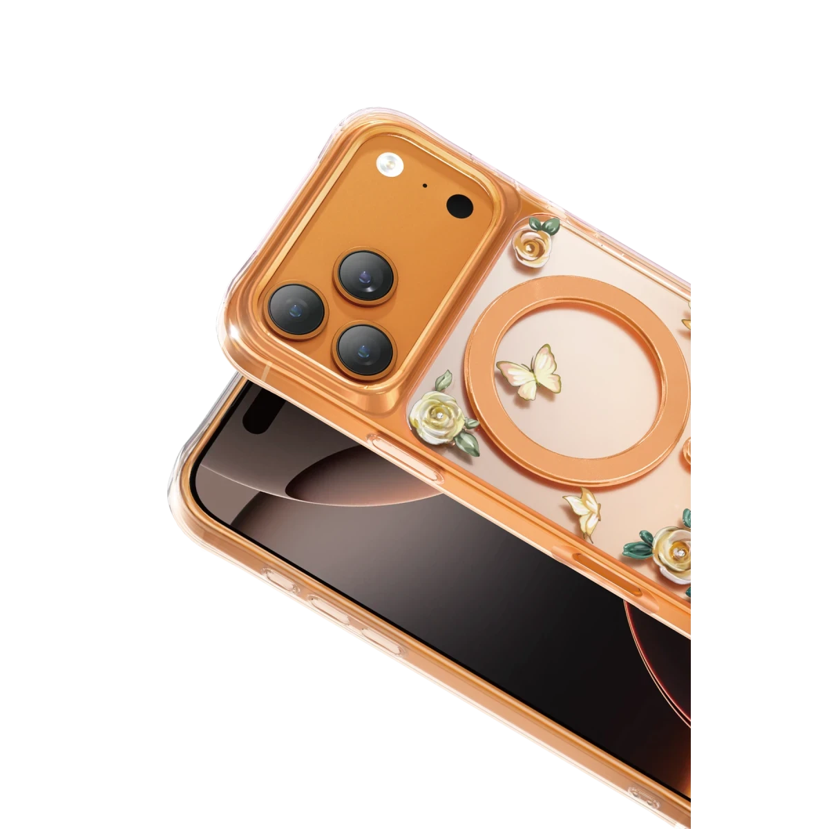 Keephone Apple iPhone 17 Pro Roseland Magsafe Kapak - Turuncu