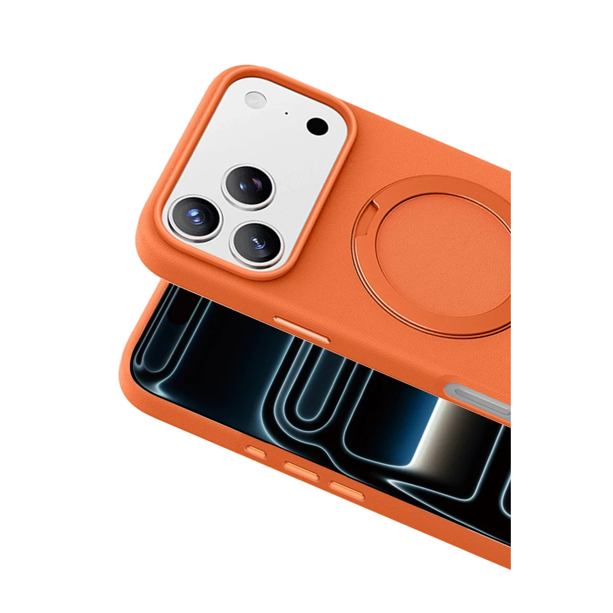 Keephone Apple iPhone 17 Pro Mehold Standlı Magsafe Kapak - Turuncu
