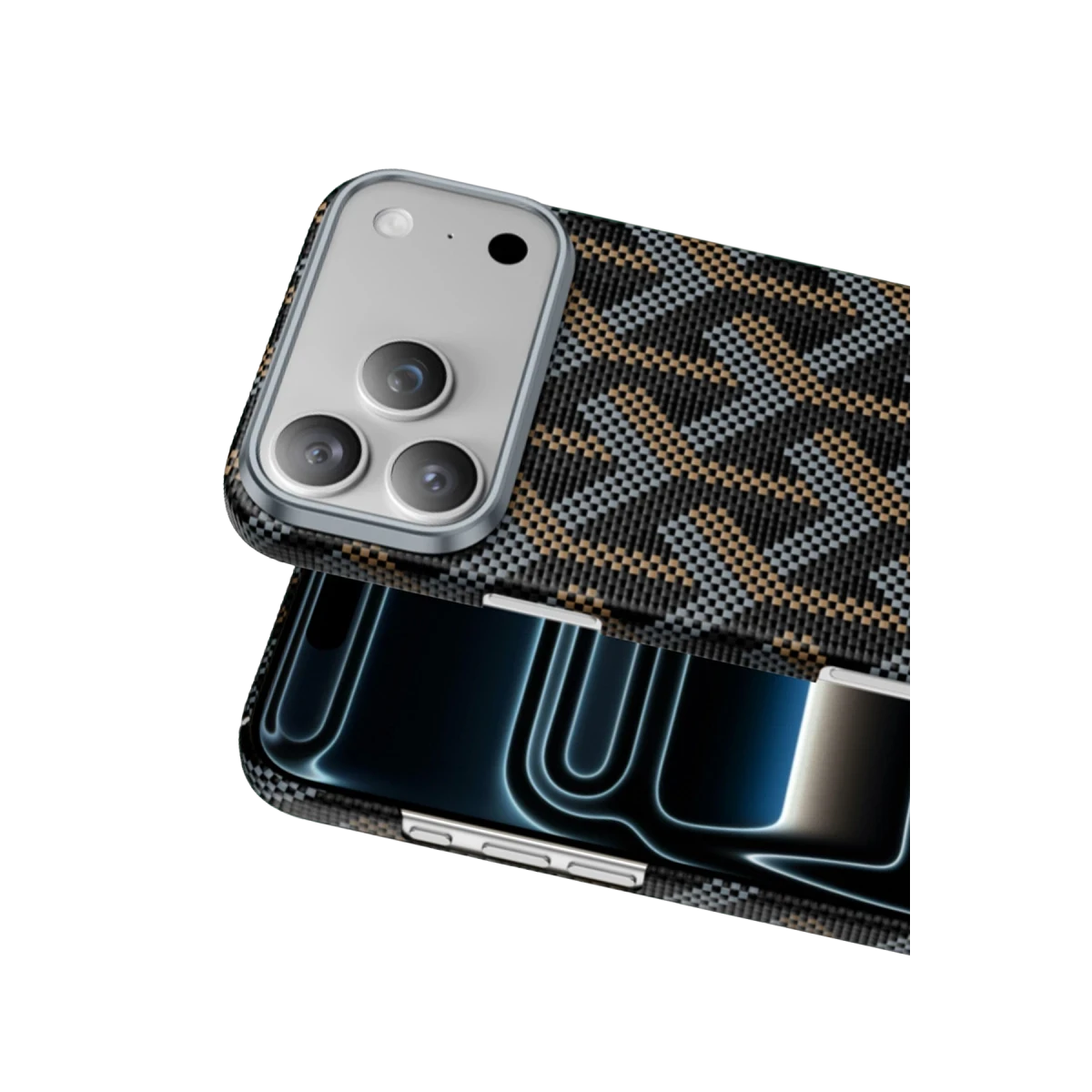 Keephone Apple iPhone 17 Pro Kevlar Prague Magsafe Kapak - Siyah