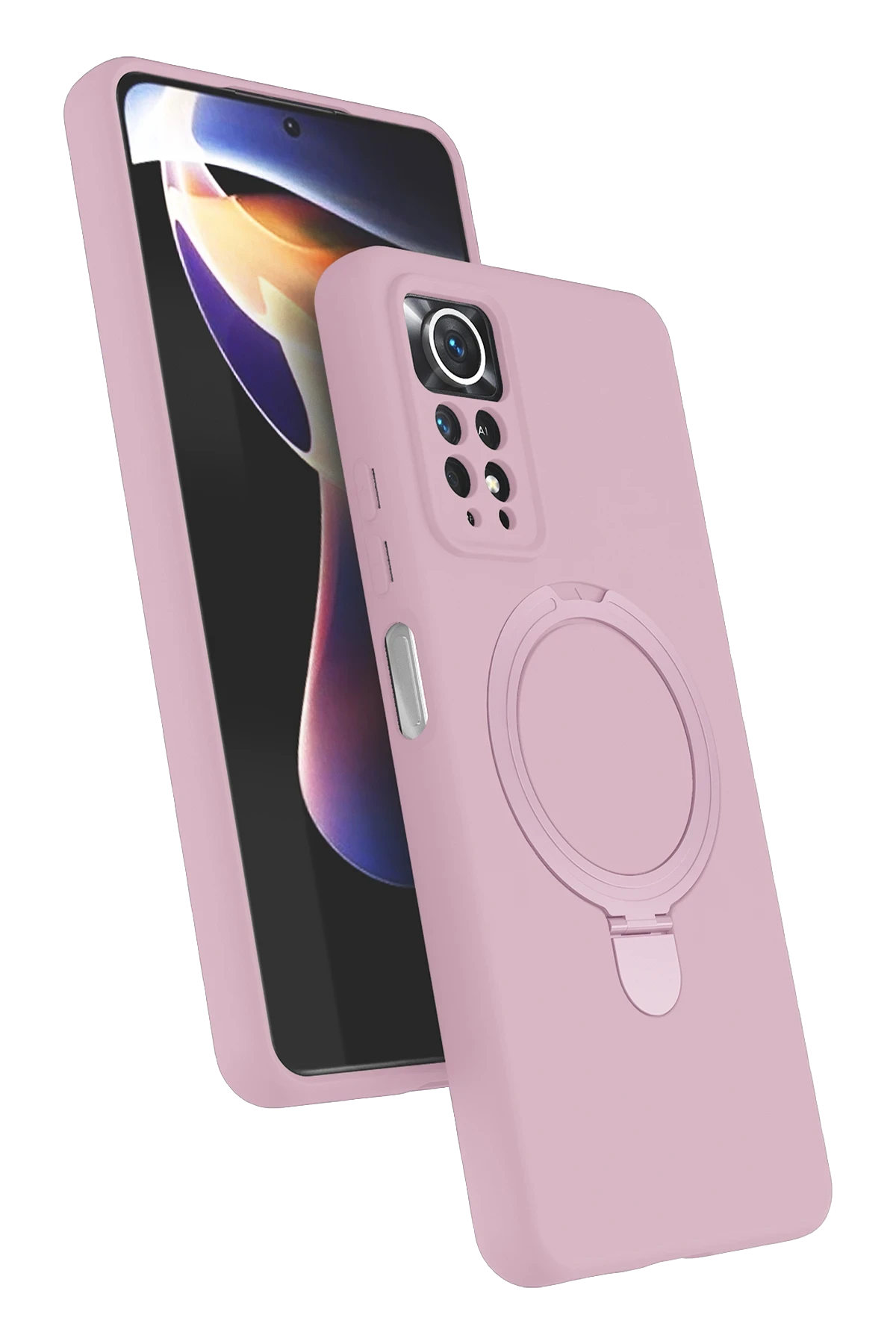 Newface Xiaomi Redmi Note 12 Pro 4G Regal Magsafe Standlı Kapak - Açık Pembe