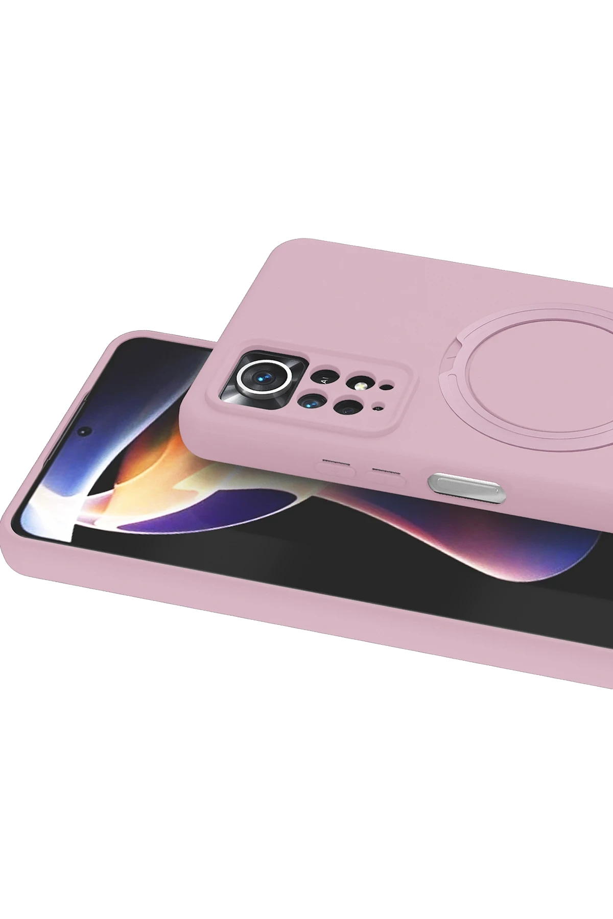 Newface Xiaomi Redmi Note 12 Pro 4G Regal Magsafe Standlı Kapak - Açık Pembe