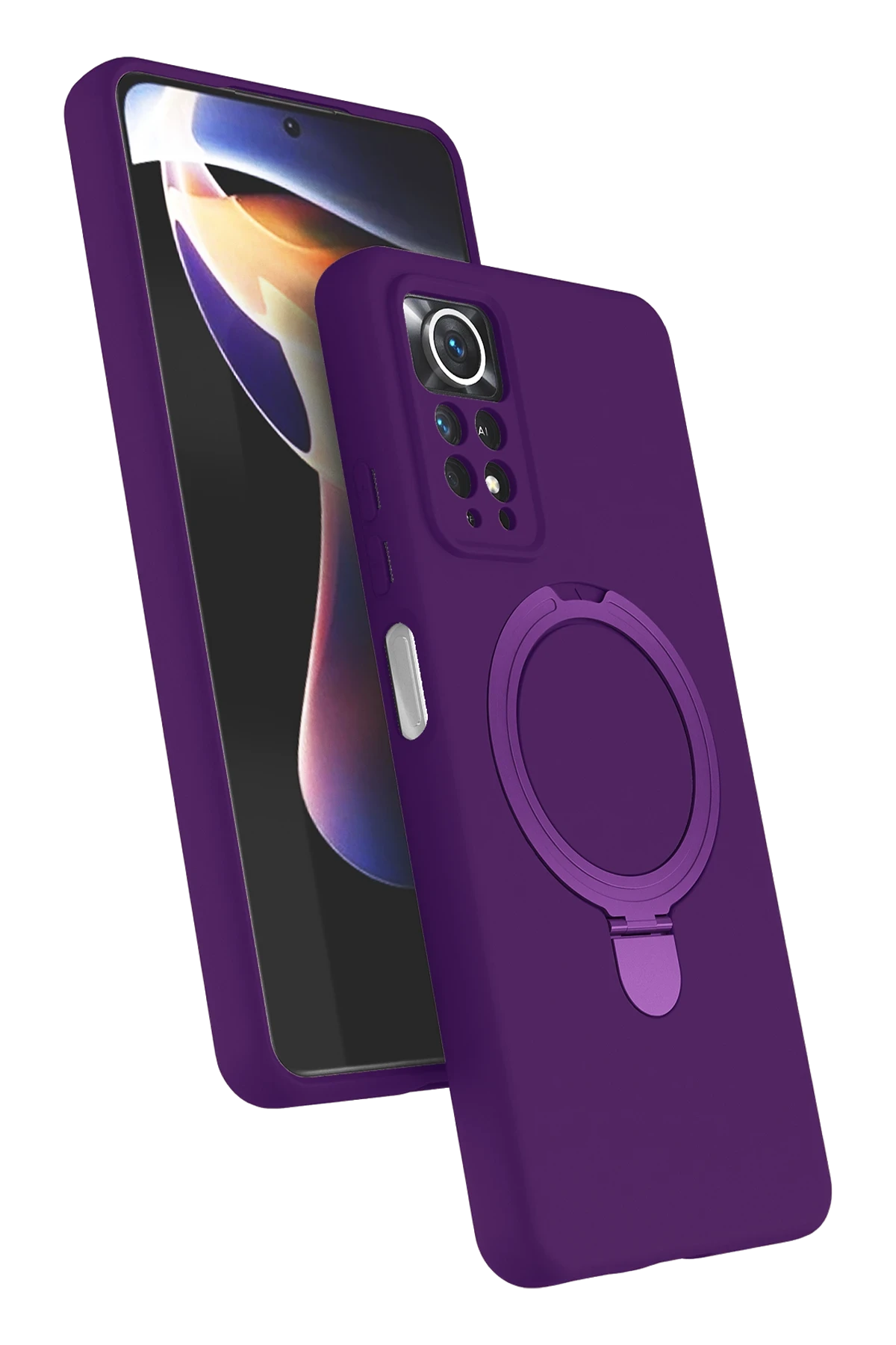 Newface Xiaomi Redmi Note 12 Pro 4G Regal Magsafe Standlı Kapak - Derin Mor