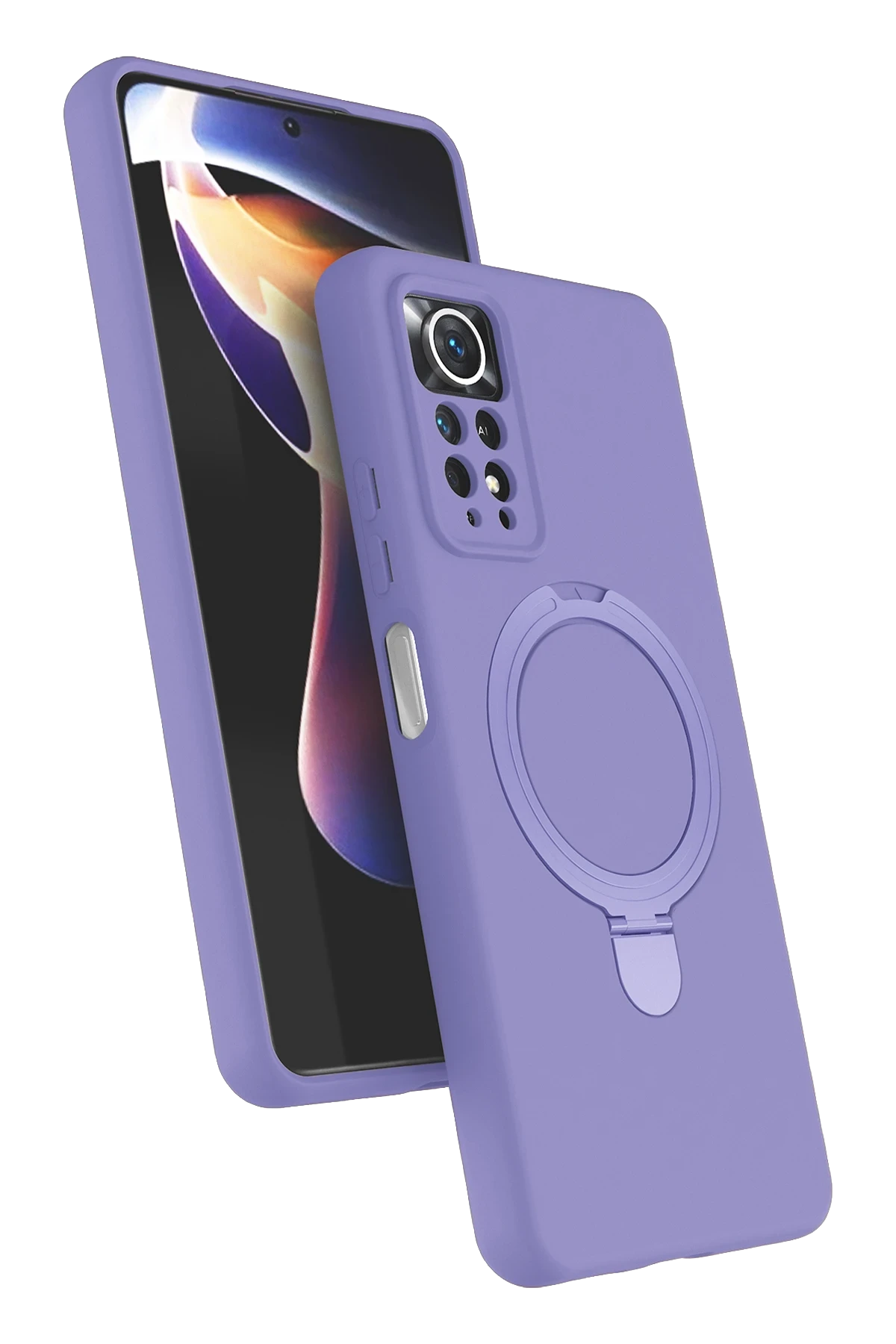 Newface Xiaomi Redmi Note 12 Pro 4G Regal Magsafe Standlı Kapak - Lila