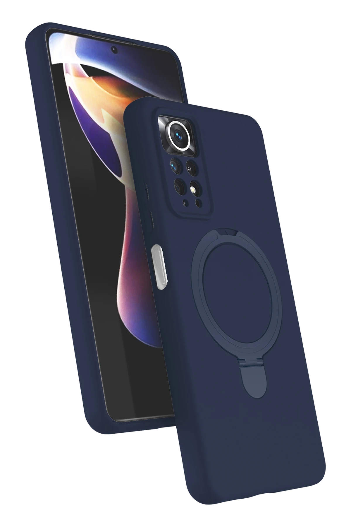 Newface Xiaomi Redmi Note 12 Pro 4G Regal Magsafe Standlı Kapak - Lacivert