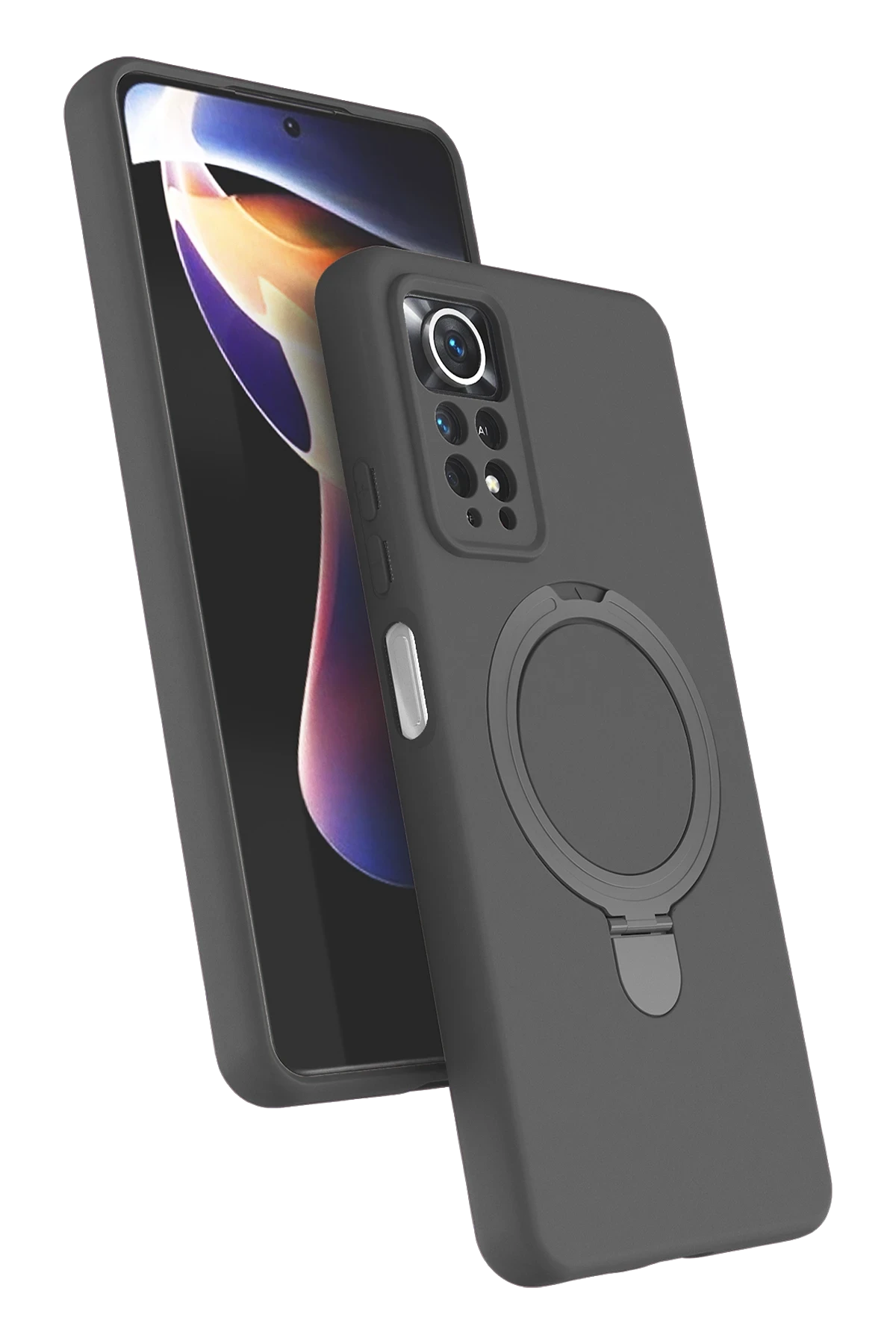 Newface Xiaomi Redmi Note 12 Pro 4G Regal Magsafe Standlı Kapak - Titan Gri