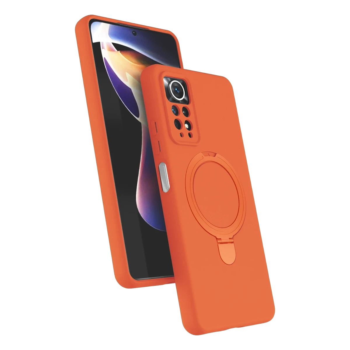 Xiaomi Redmi Note 12 Pro 4G Regal Magsafe Standlı Kapak - Turuncu