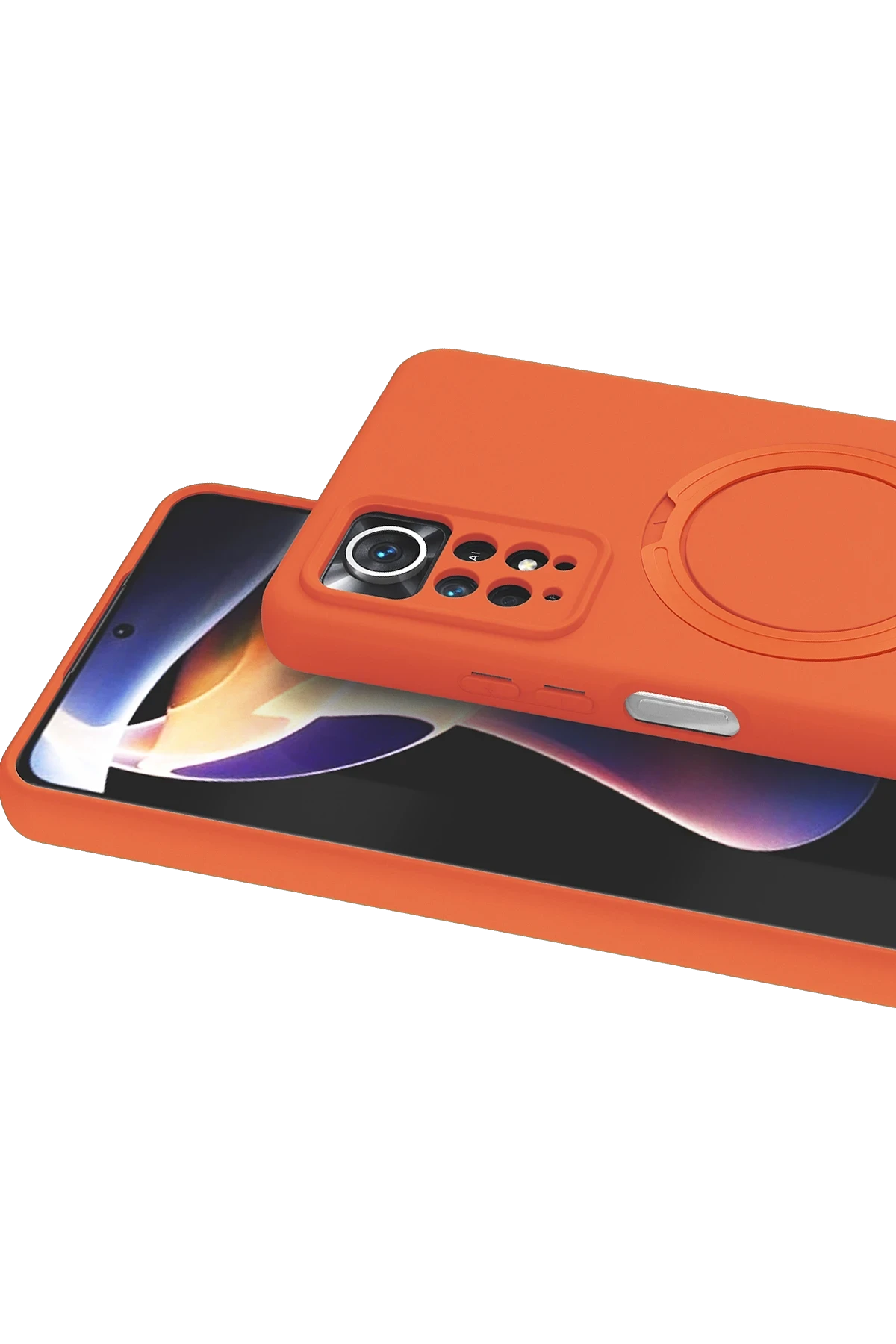 Newface Xiaomi Redmi Note 12 Pro 4G Regal Magsafe Standlı Kapak - Turuncu