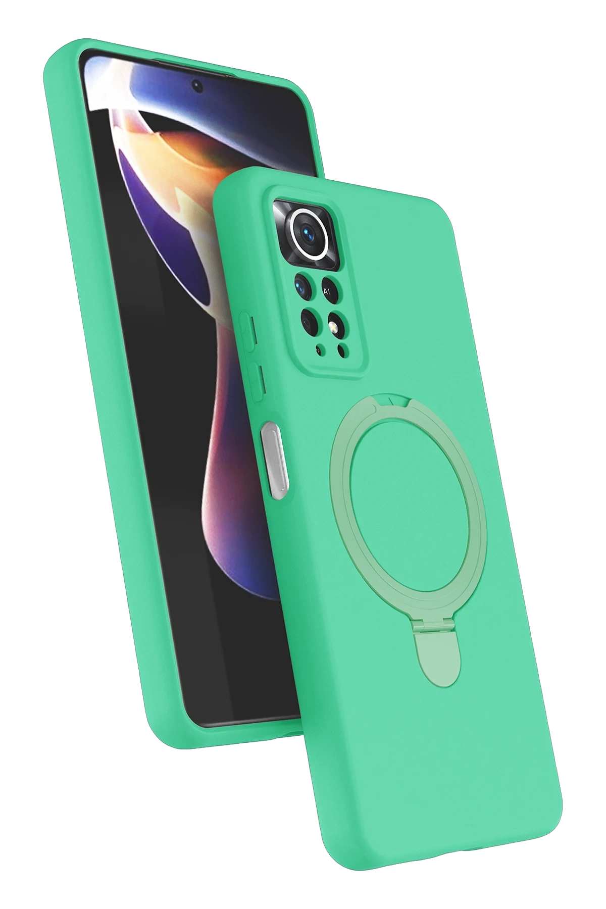 Newface Xiaomi Redmi Note 12 Pro 4G Regal Magsafe Standlı Kapak - Yeşil