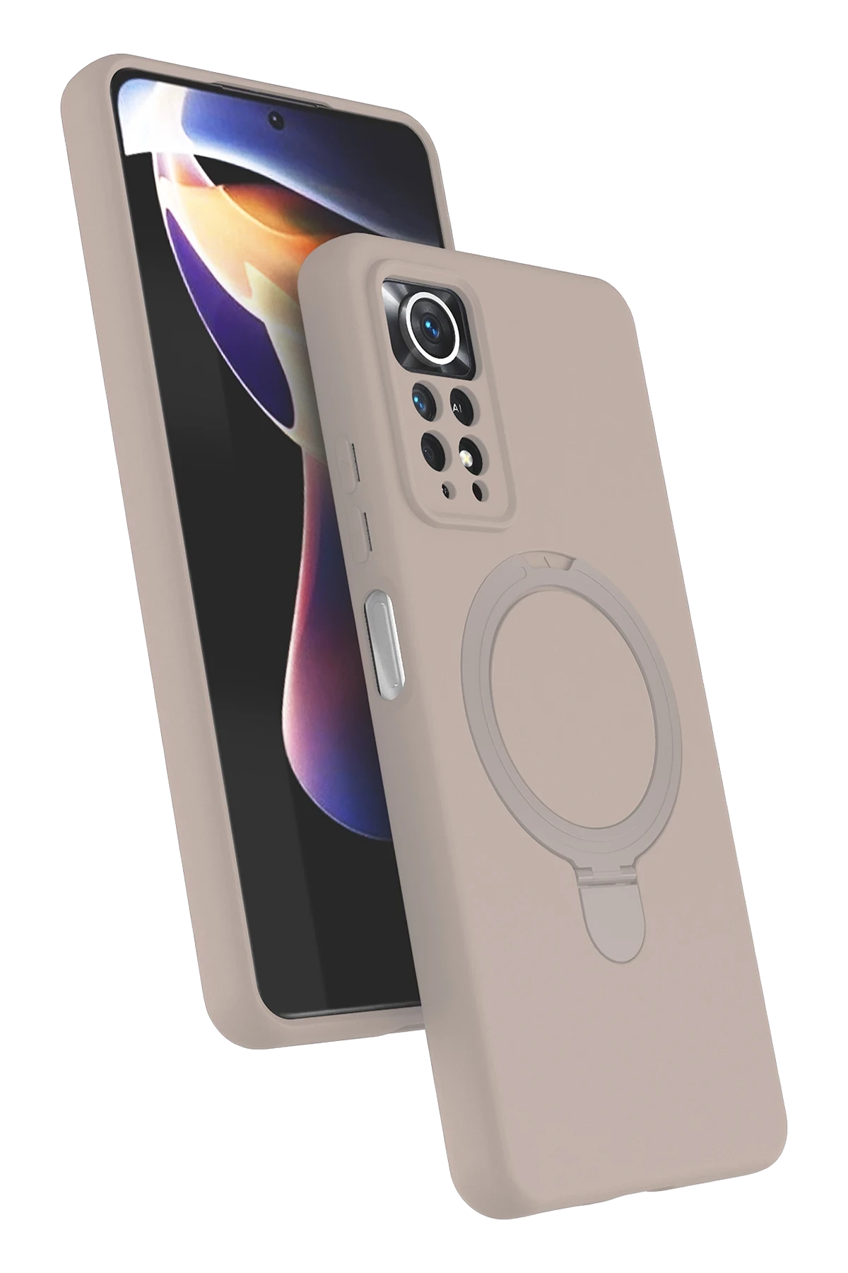 Newface Xiaomi Redmi Note 12 Pro 4G Regal Magsafe Standlı Kapak - Çöl Titanyum