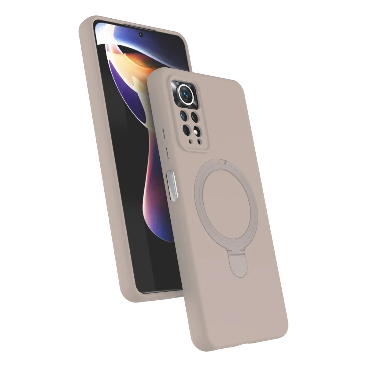 Xiaomi Redmi Note 12 Pro 4G Regal Magsafe Standlı Kapak - Çöl Titanyum