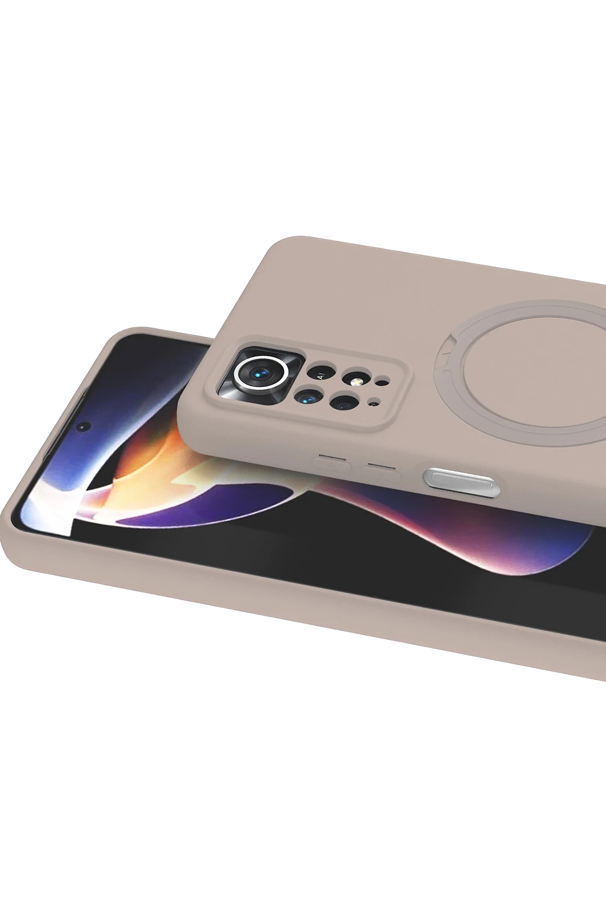 Newface Xiaomi Redmi Note 12 Pro 4G Regal Magsafe Standlı Kapak - Çöl Titanyum