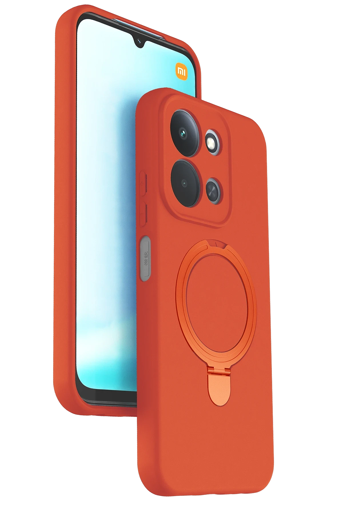 Newface Xiaomi Redmi 15C 4G Regal Magsafe Standlı Kapak - Turuncu