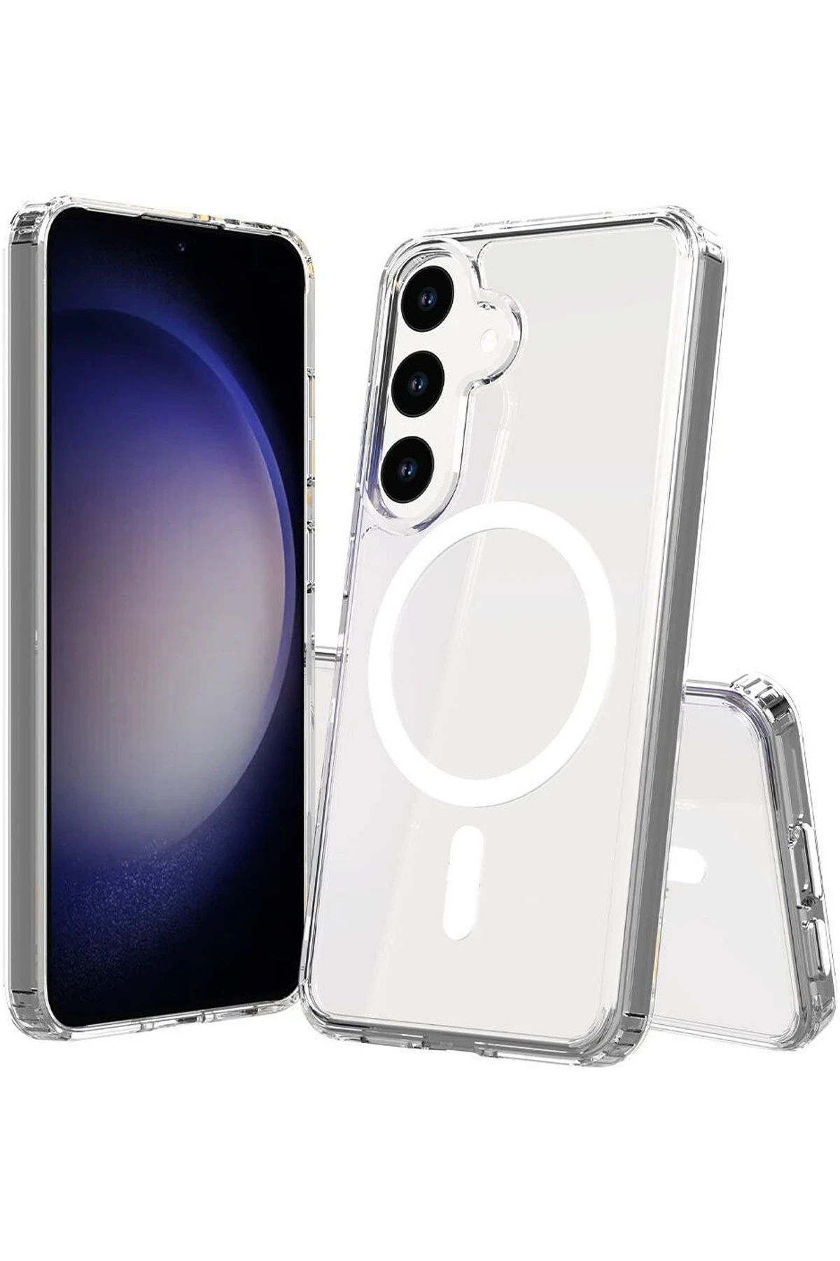Newface Samsung Galaxy S25 FE Kılıf Magneticsafe Şeffaf Silikon - Şeffaf