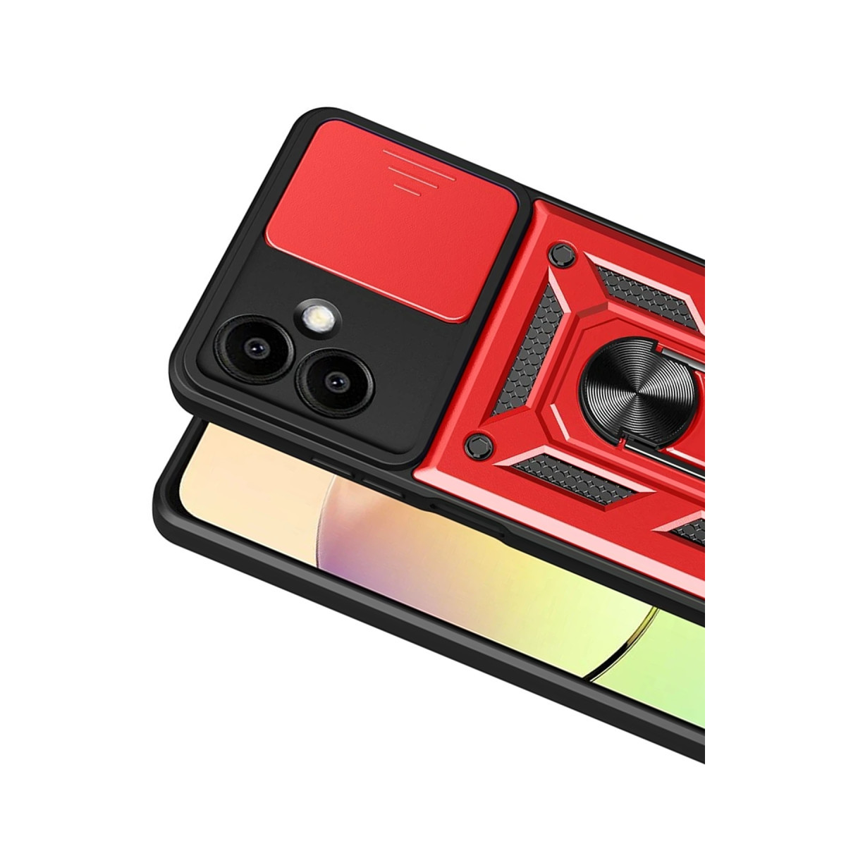 Newface Samsung Galaxy A07 4G Pars Lens Yüzüklü Silikon - Kırmızı — görsel 8