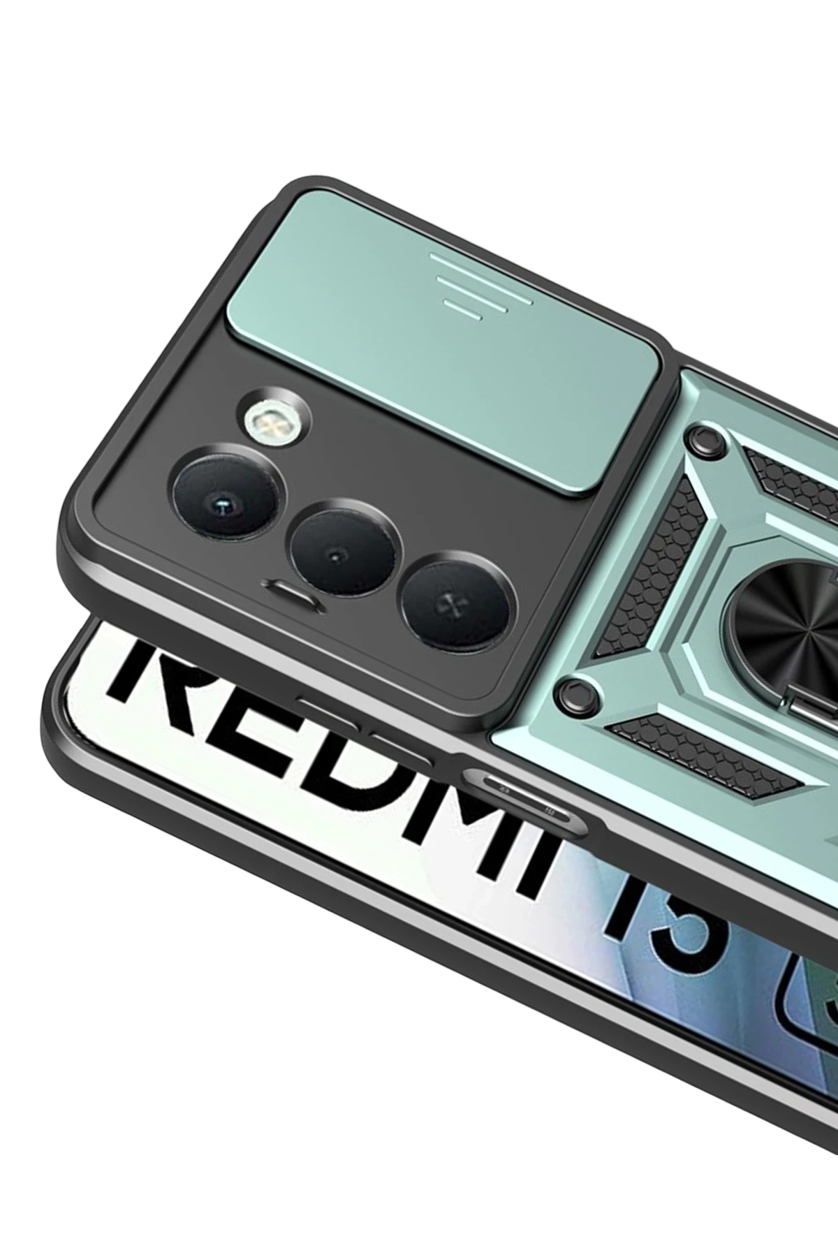 Newface Xiaomi Redmi 15 4G Pars Lens Yüzüklü Silikon - Yeşil