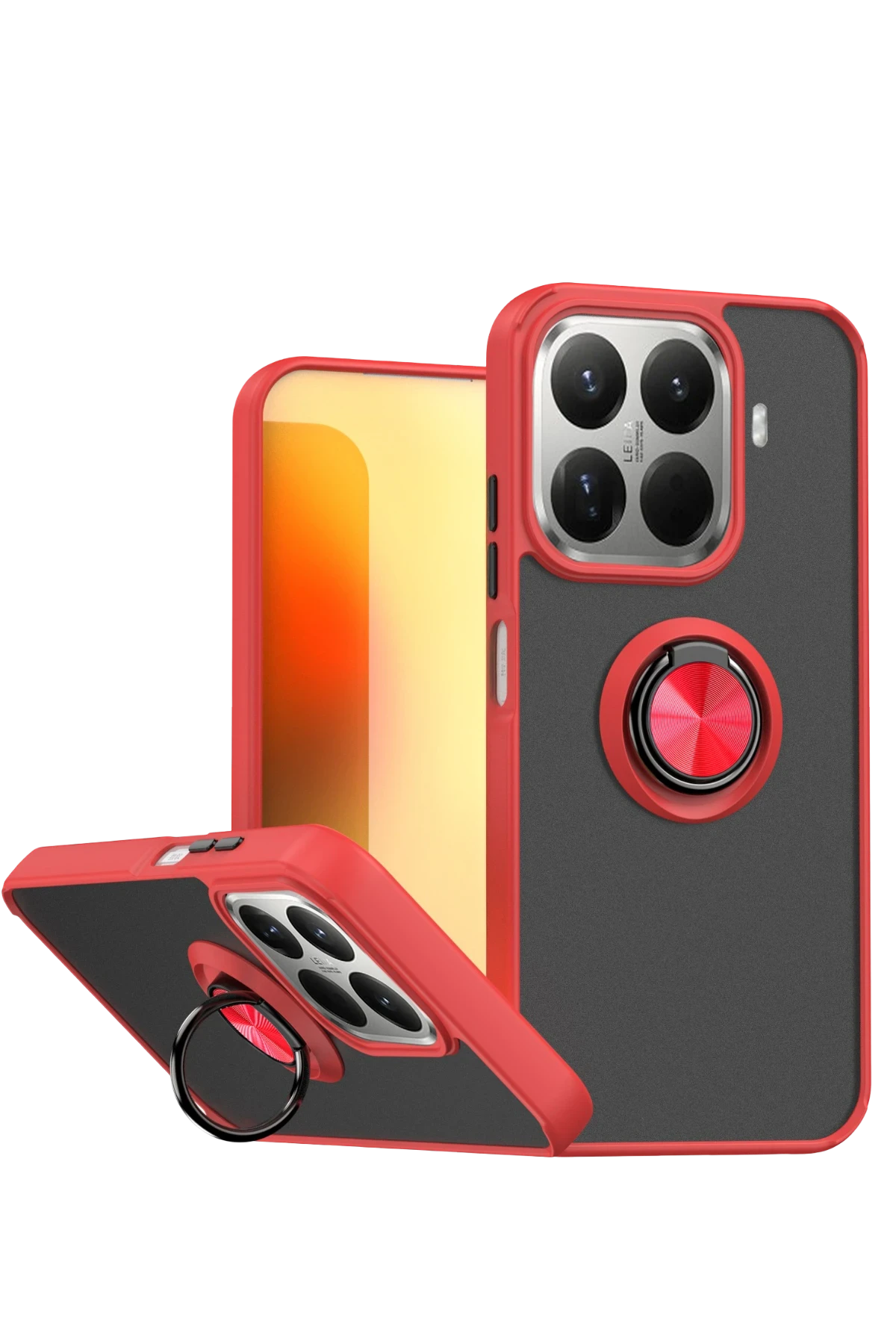 Newface Xiaomi Mi 15T Pro Montreal Yüzüklü Silikon Kapak - Kırmızı