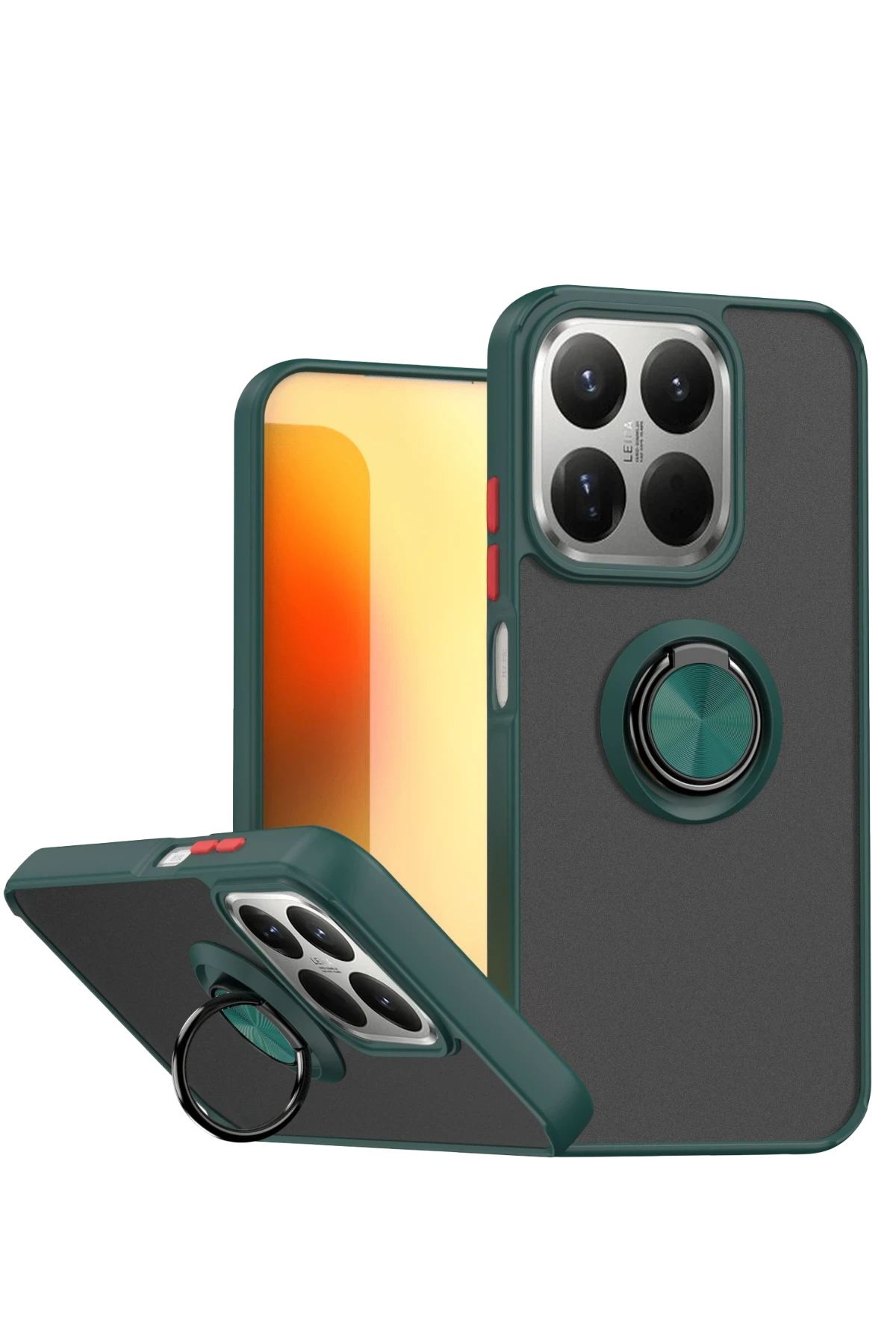 Newface Xiaomi Mi 15T Montreal Yüzüklü Silikon Kapak - Yeşil