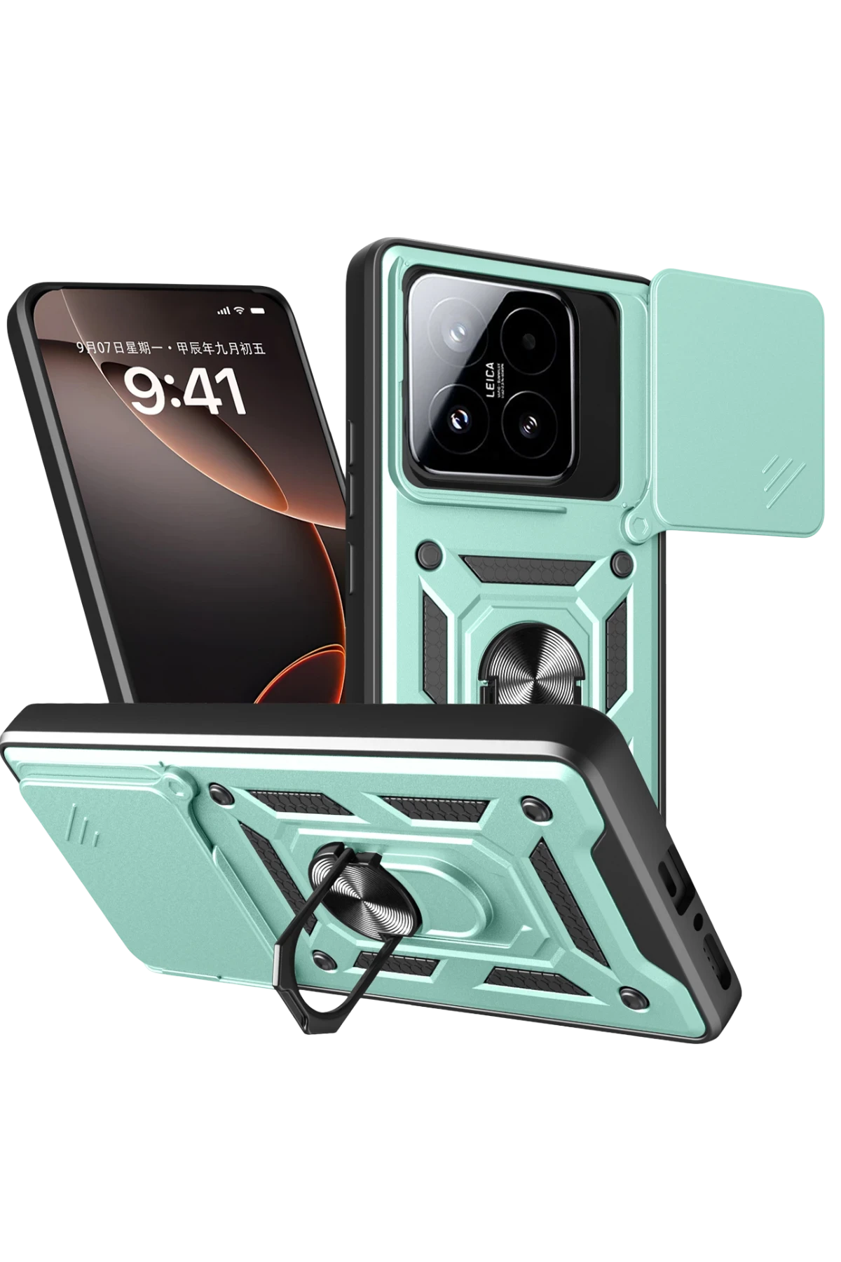 Newface Xiaomi Mi 15T Pars Lens Yüzüklü Silikon - Yeşil
