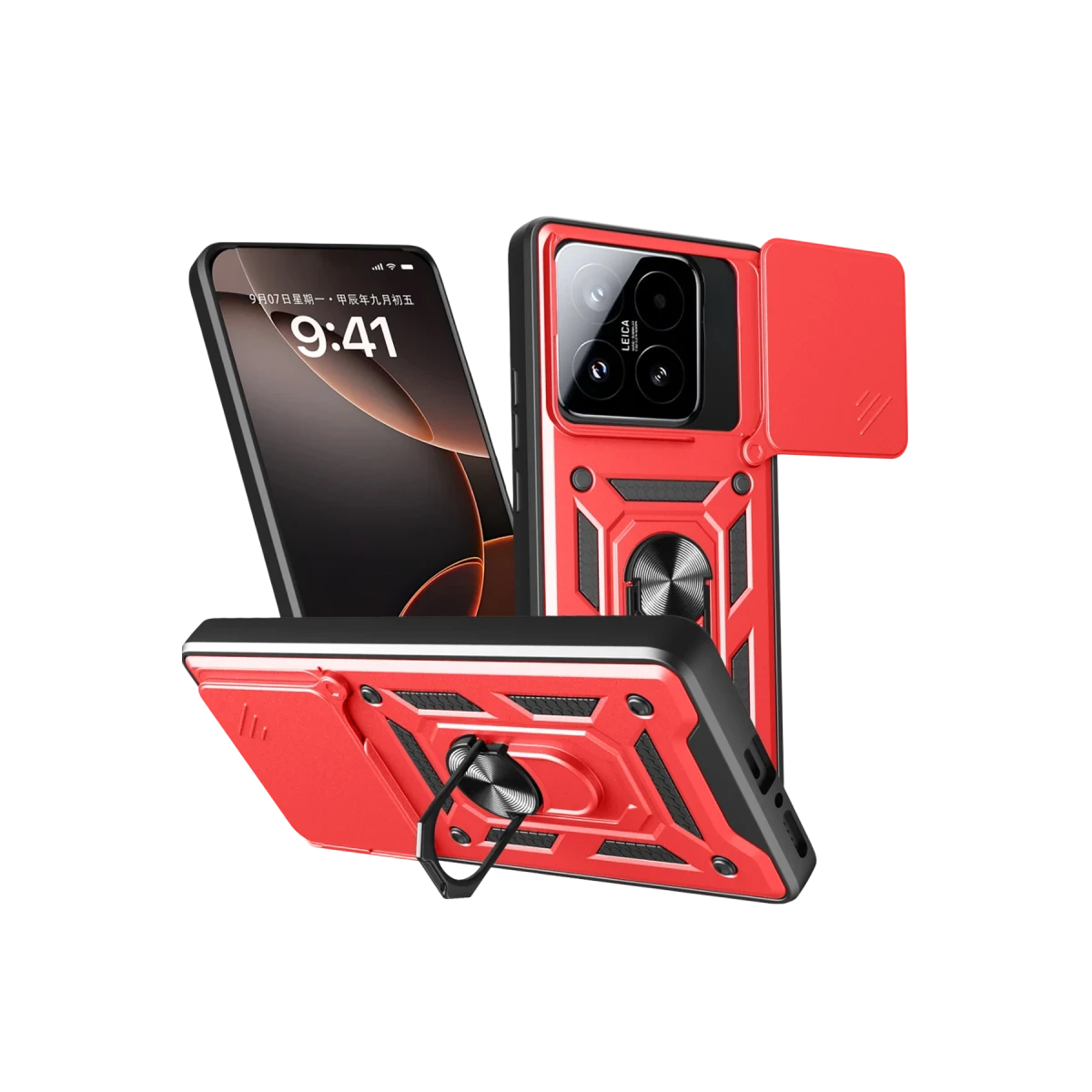 Newface Xiaomi Mi 15T Pars Lens Yüzüklü Silikon - Kırmızı — görsel 2