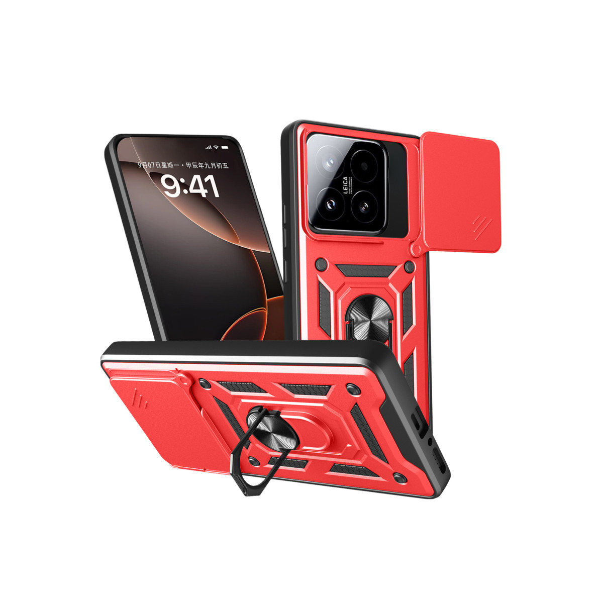 Newface Xiaomi Mi 15T Pars Lens Yüzüklü Silikon - Kırmızı — görsel 3