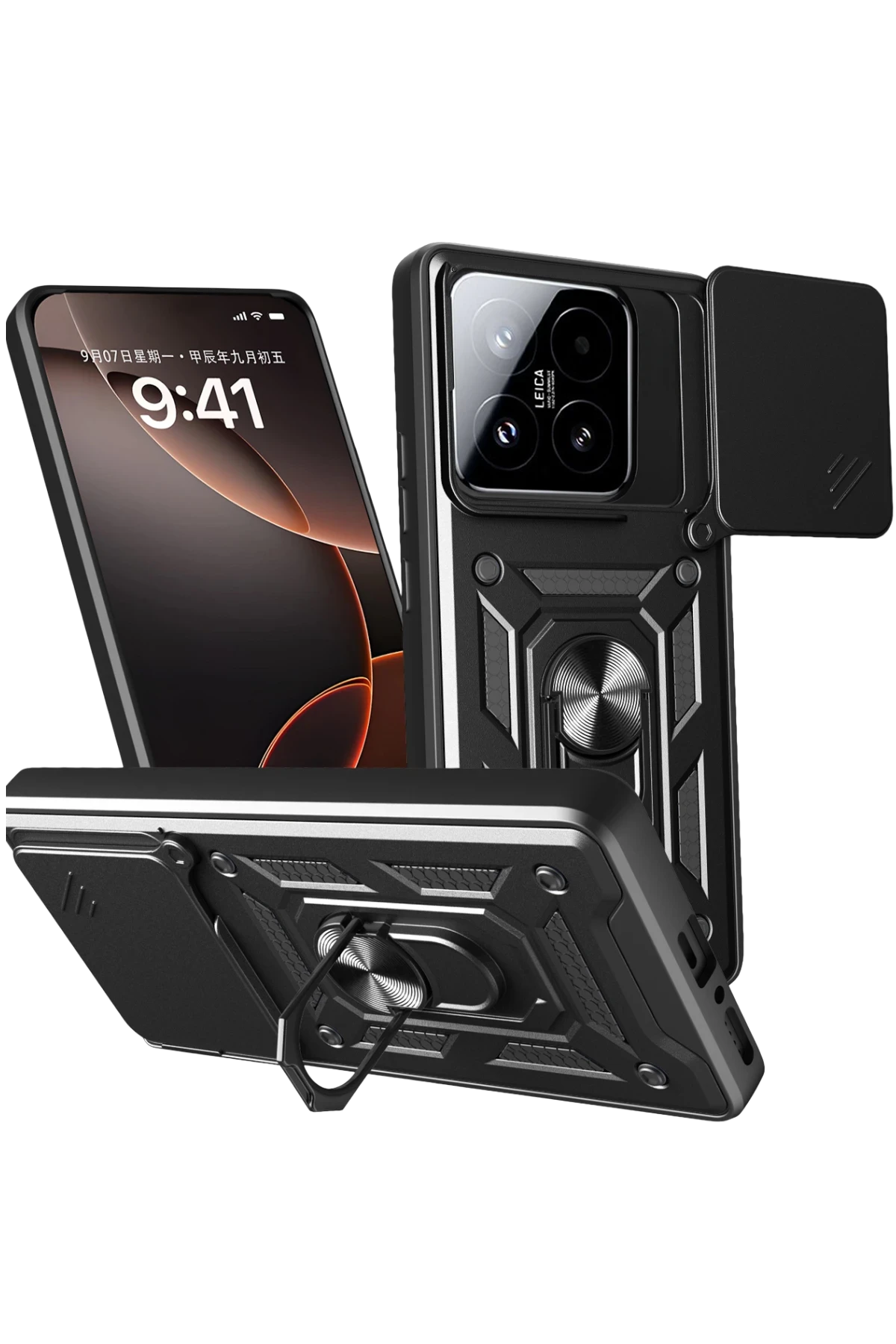 Newface Xiaomi Mi 15T Pars Lens Yüzüklü Silikon - Siyah