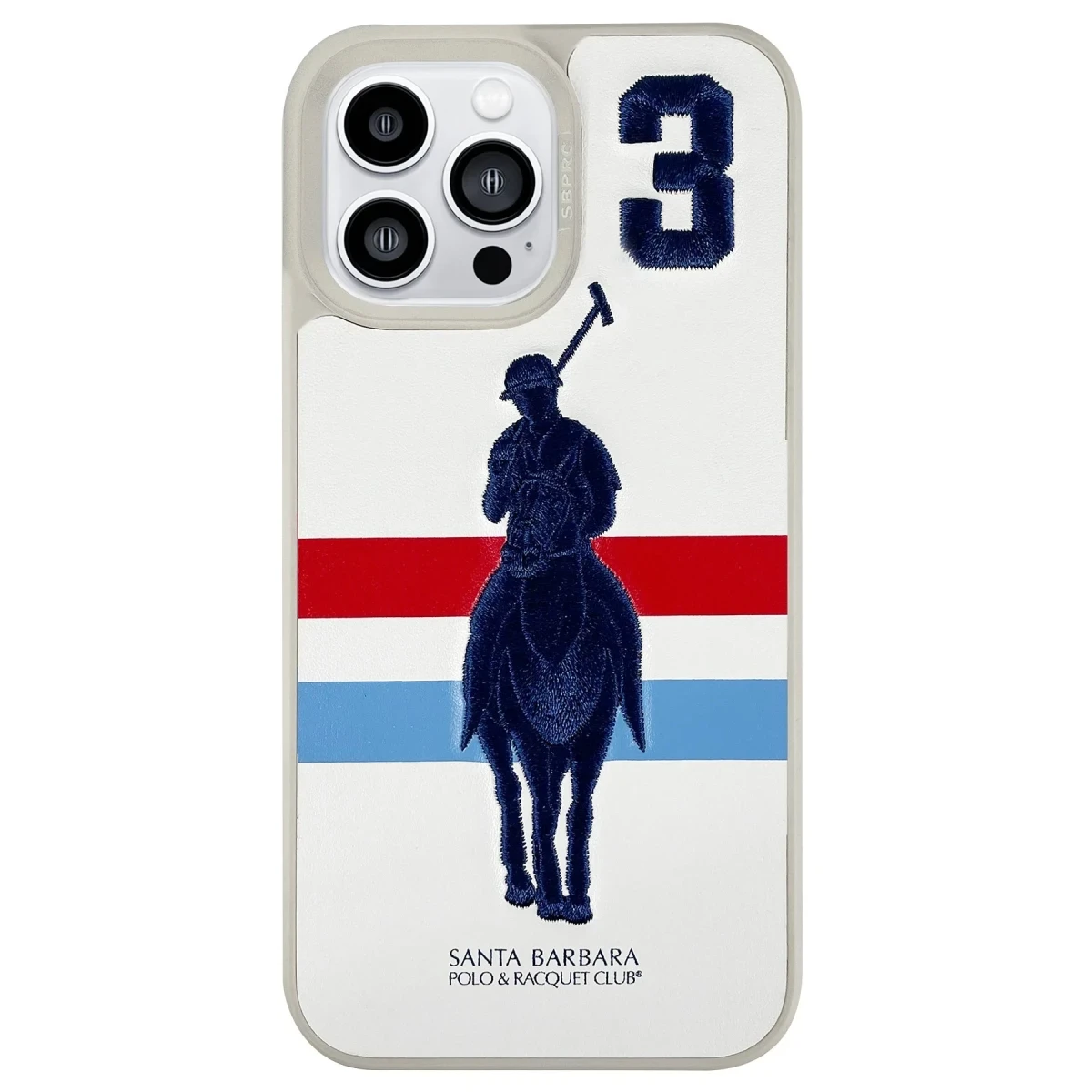 Santa Barbara Polo Racquet Club Apple iPhone 14 Pro Garner Deri Kapak - Beyaz