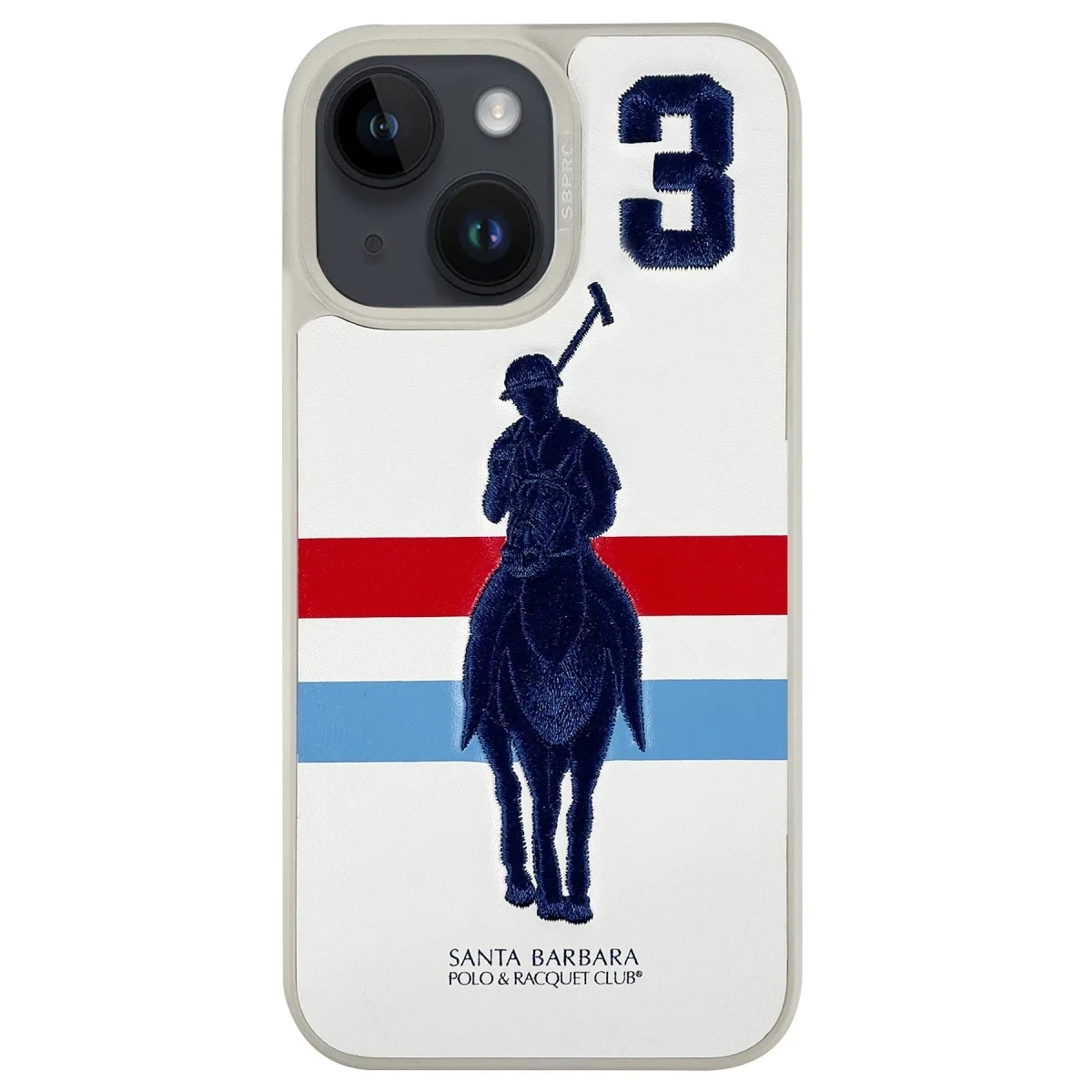 Santa Barbara Polo Racquet Club Apple iPhone 14 Garner Deri Kapak - Beyaz
