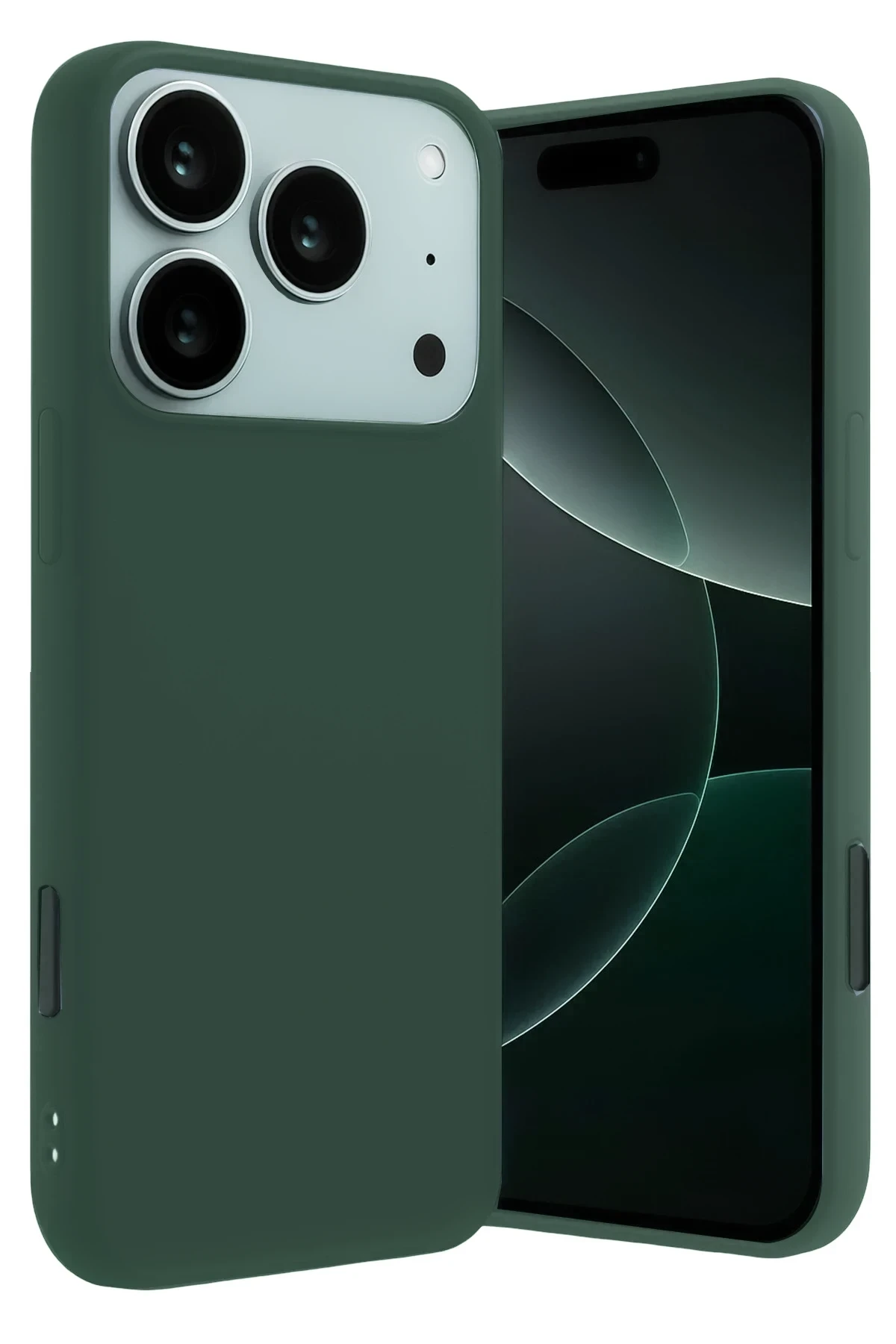 Newface Apple iPhone 17 Pro Nano içi Kadife Silikon - Koyu Yeşil