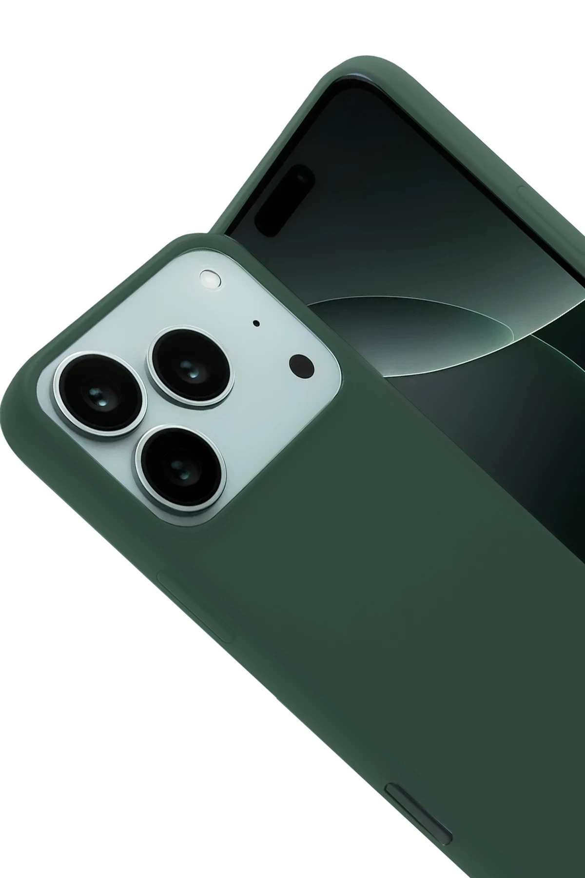 Newface Apple iPhone 17 Pro Nano içi Kadife Silikon - Koyu Yeşil