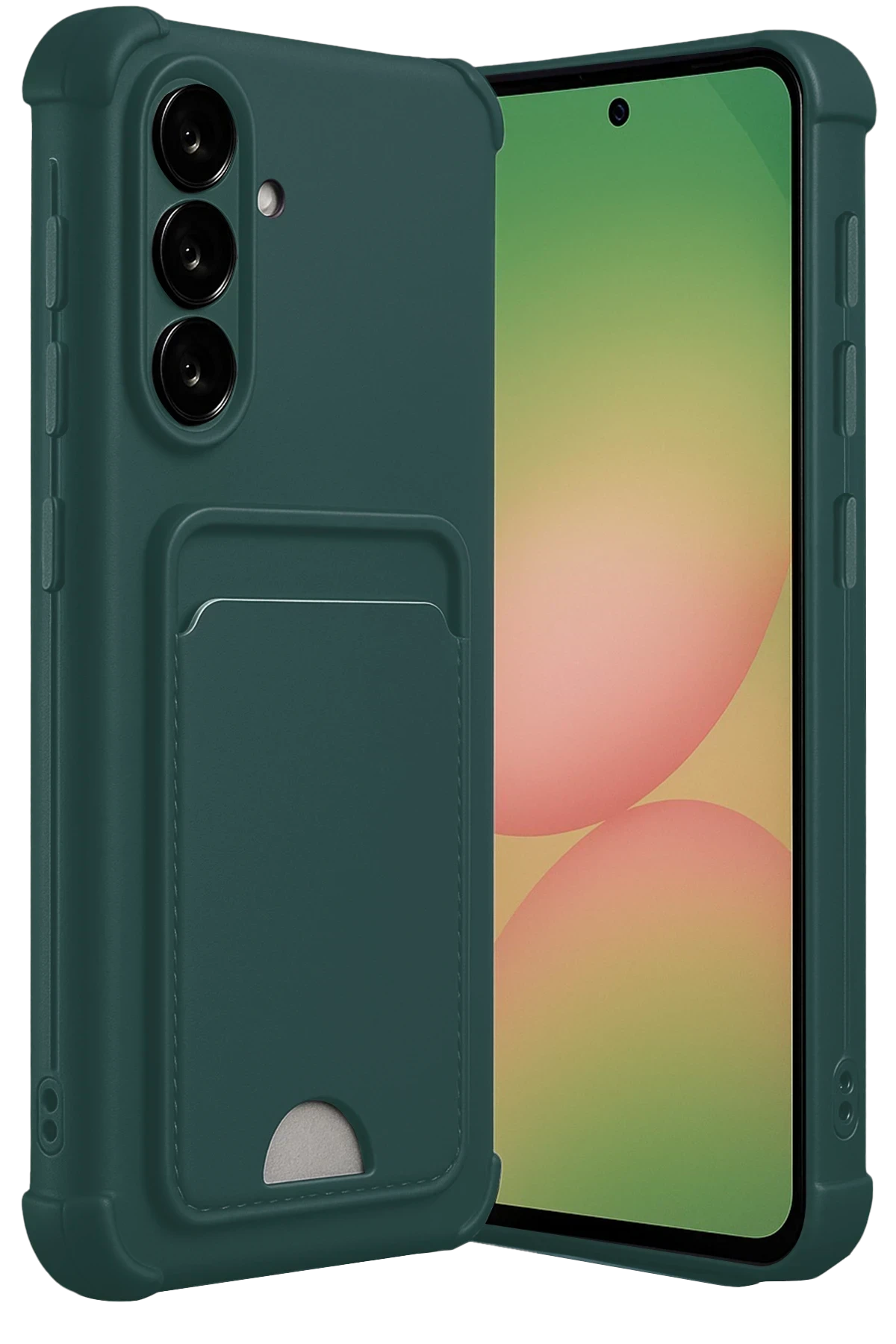 Newface Samsung Galaxy A17 5G Kelvin Kartvizitli Silikon - Koyu Yeşil
