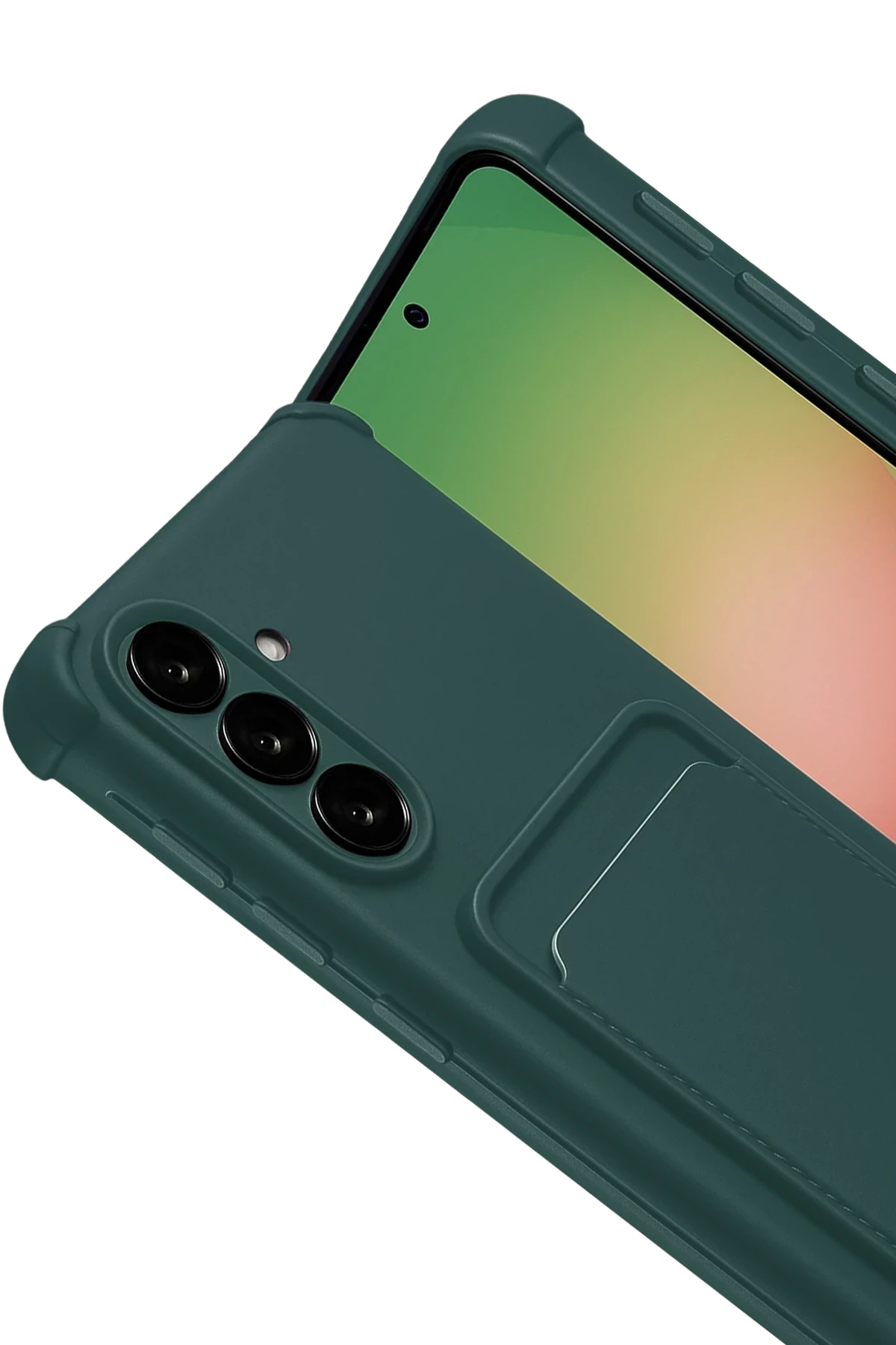 Newface Samsung Galaxy A17 5G Kelvin Kartvizitli Silikon - Koyu Yeşil