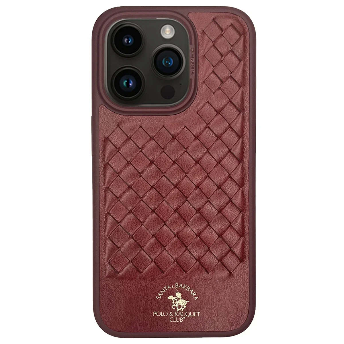 Santa Barbara Polo Racquet Club Apple iPhone 14 Pro Max Ravel Deri Kapak - Kırmızı