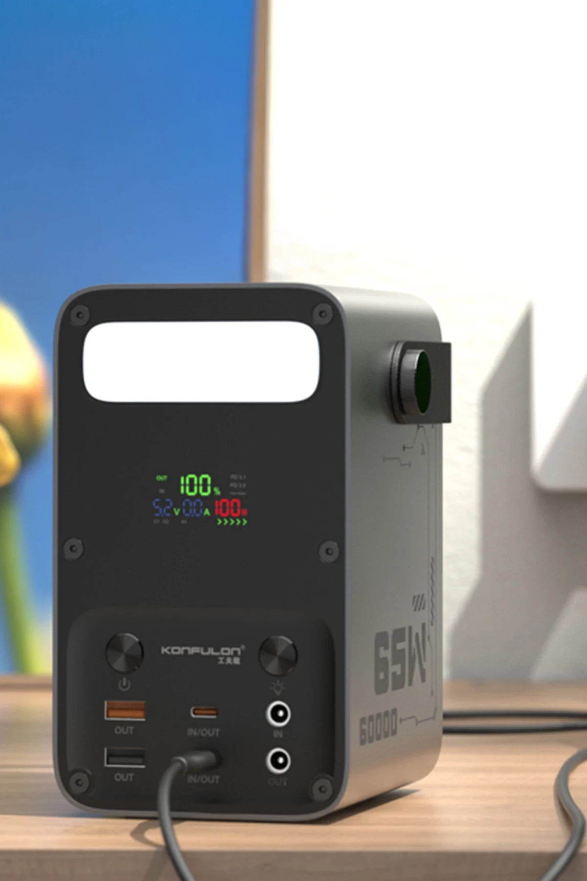 Konfulon A69Q 60000 mAh PD 65W Powerbank - Siyah — görsel 3